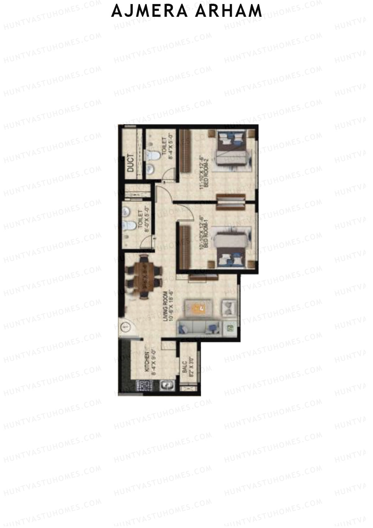 Ajmera Arham Tower A Unit 1 Floor Plan