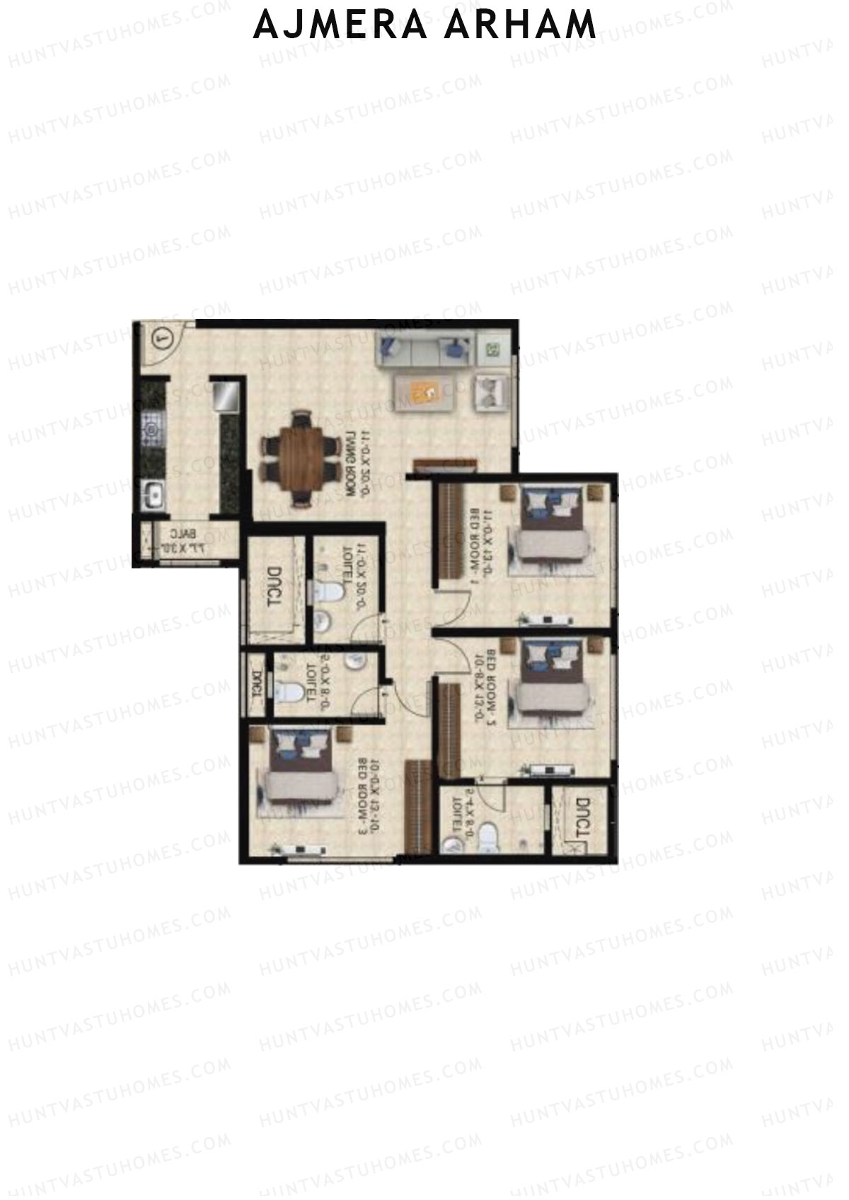 Ajmera Arham Tower A Unit 2 Floor Plan