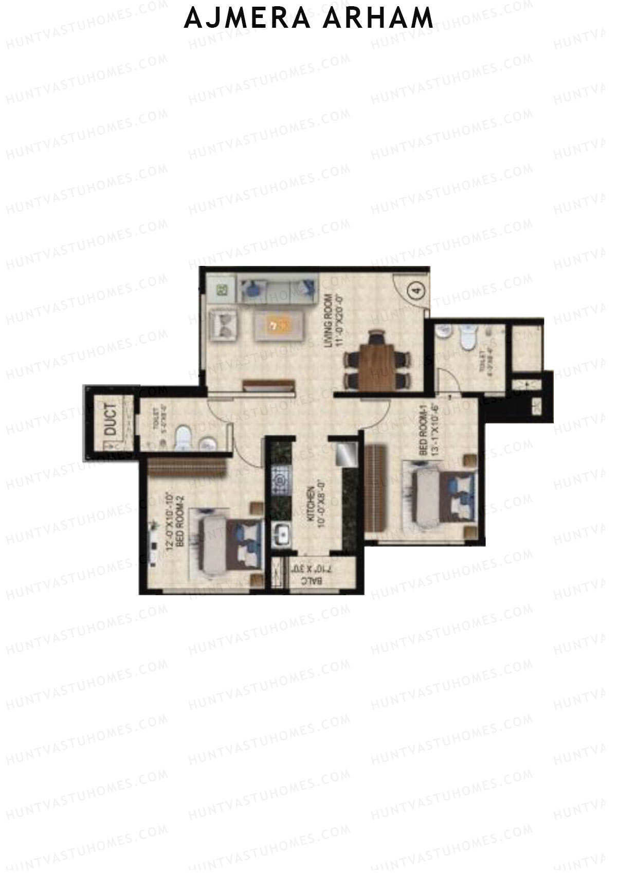 Ajmera Arham Tower A Unit 4 Floor Plan