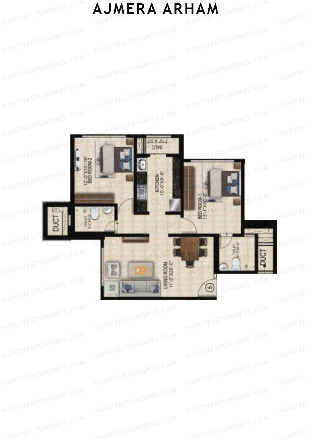 Ajmera Arham Tower A Unit 5 Floor Plan