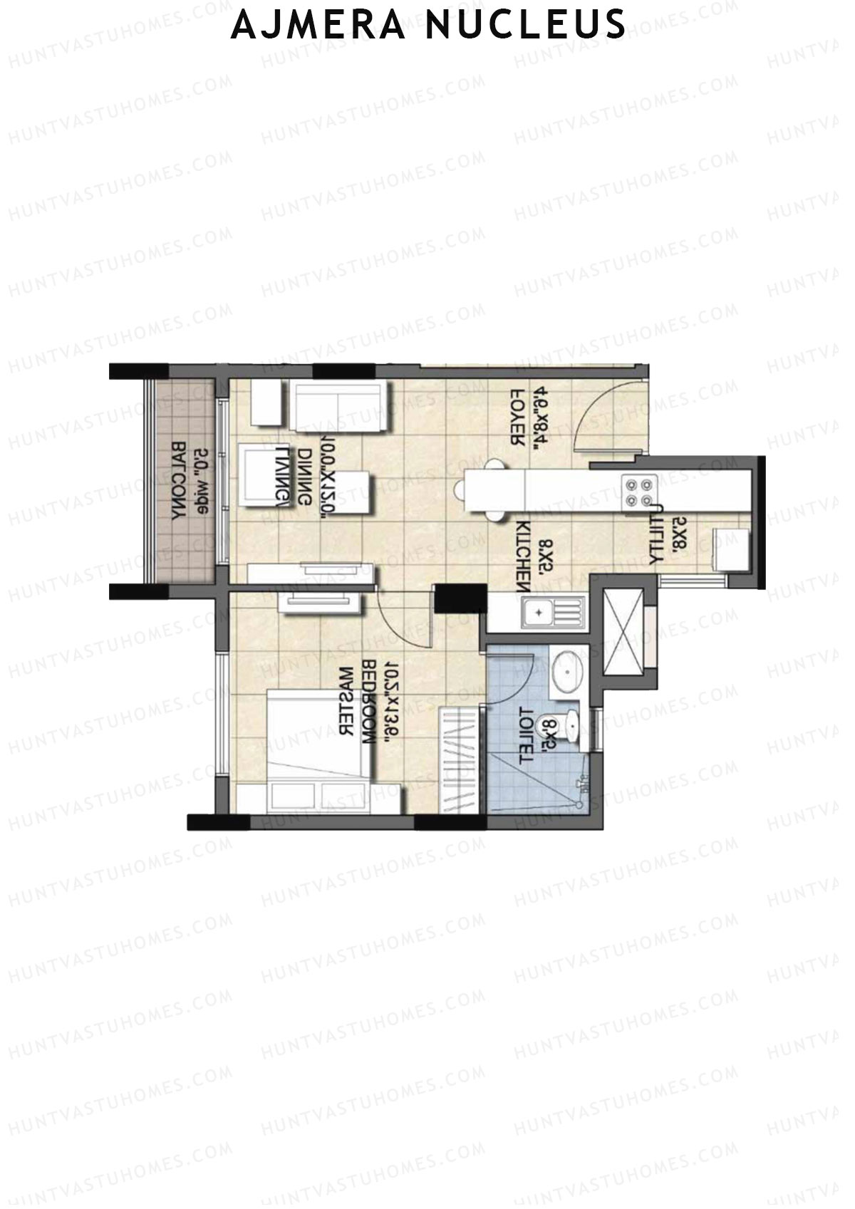 Ajmera Nucleus Wing C Unit 5 (EWS2) Floor Plan