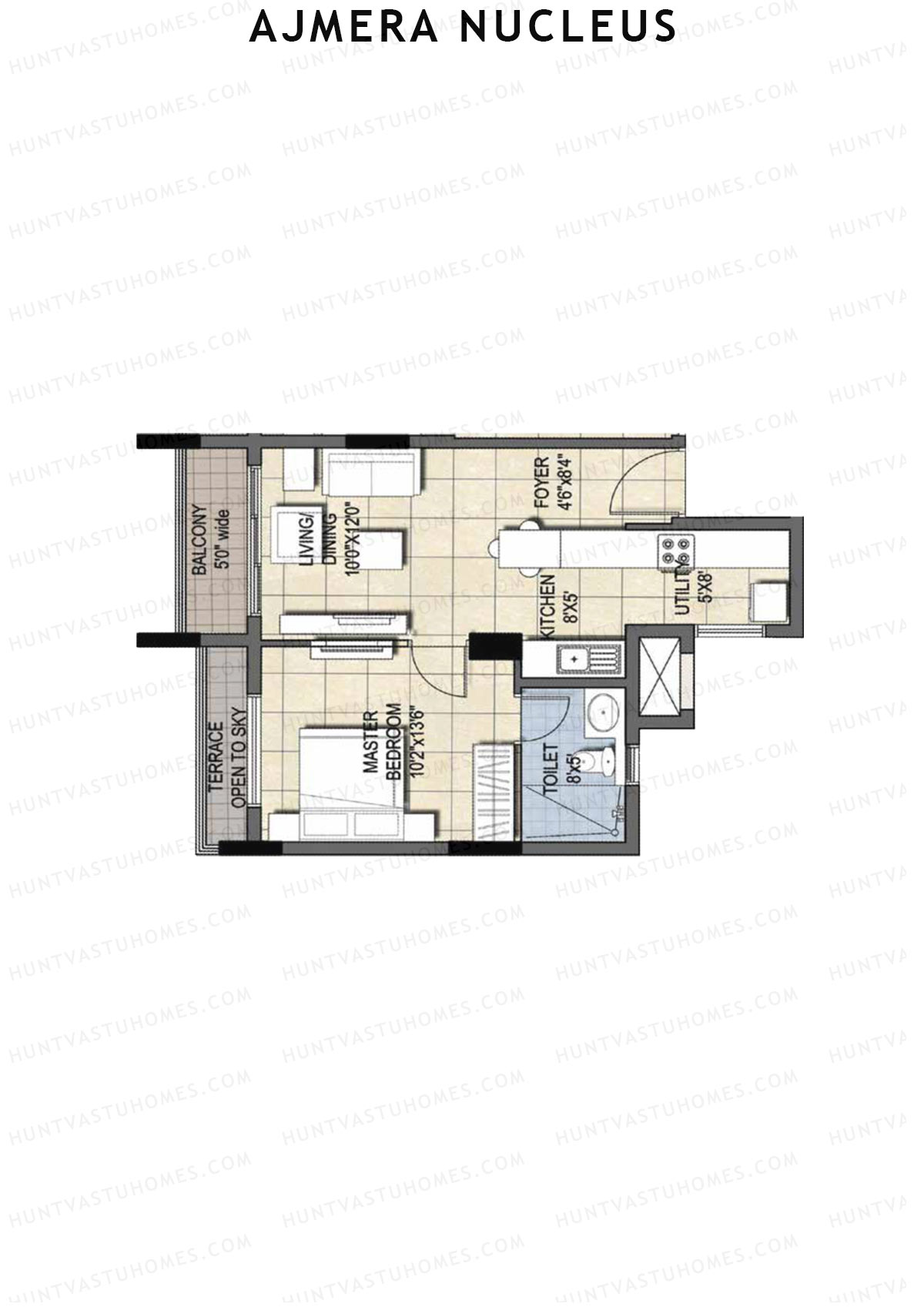 Ajmera Nucleus Wing C Unit 5 (EWS2) Floor Plan