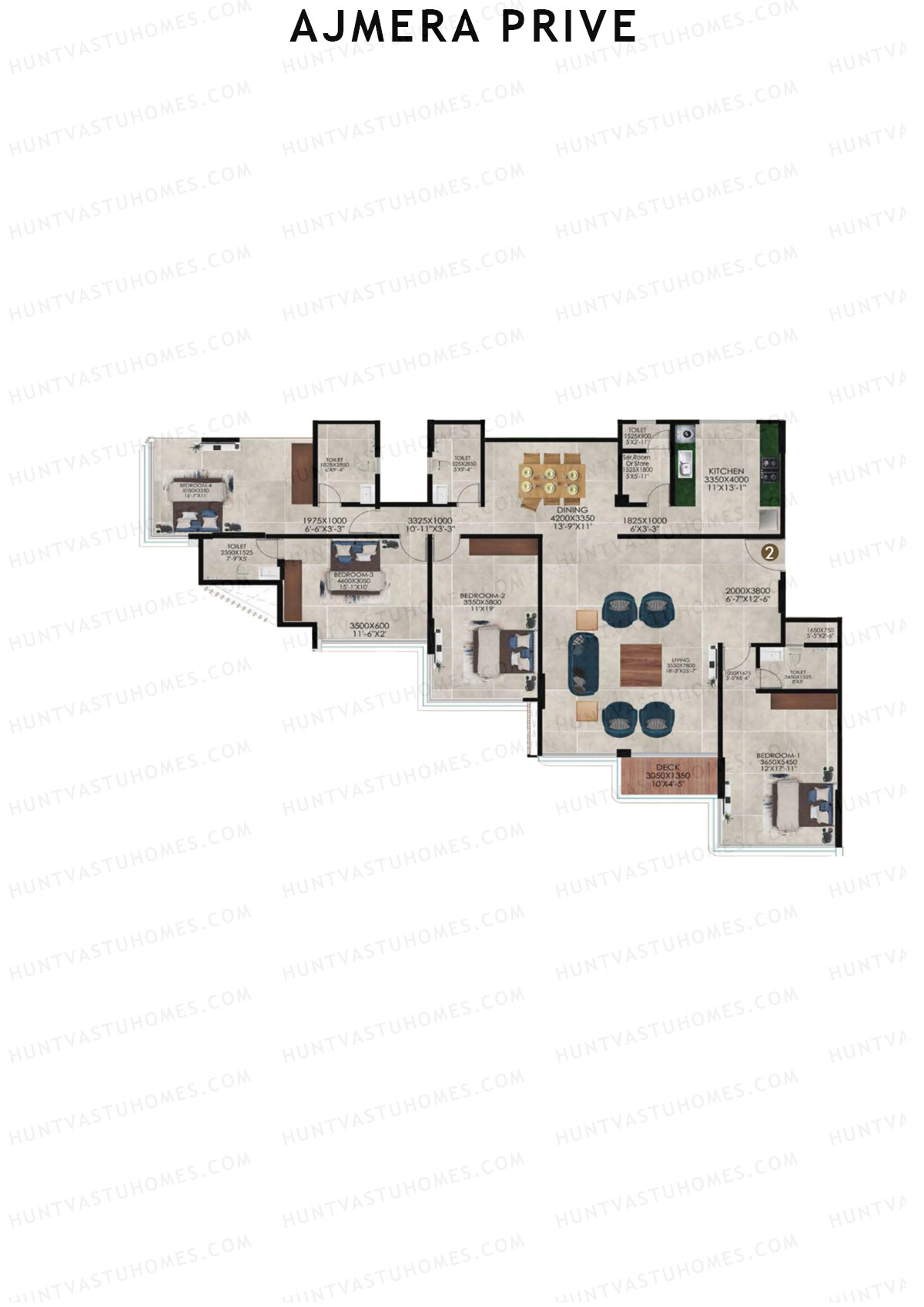Ajmera Prive Block A Unit 2 Floor Plan
