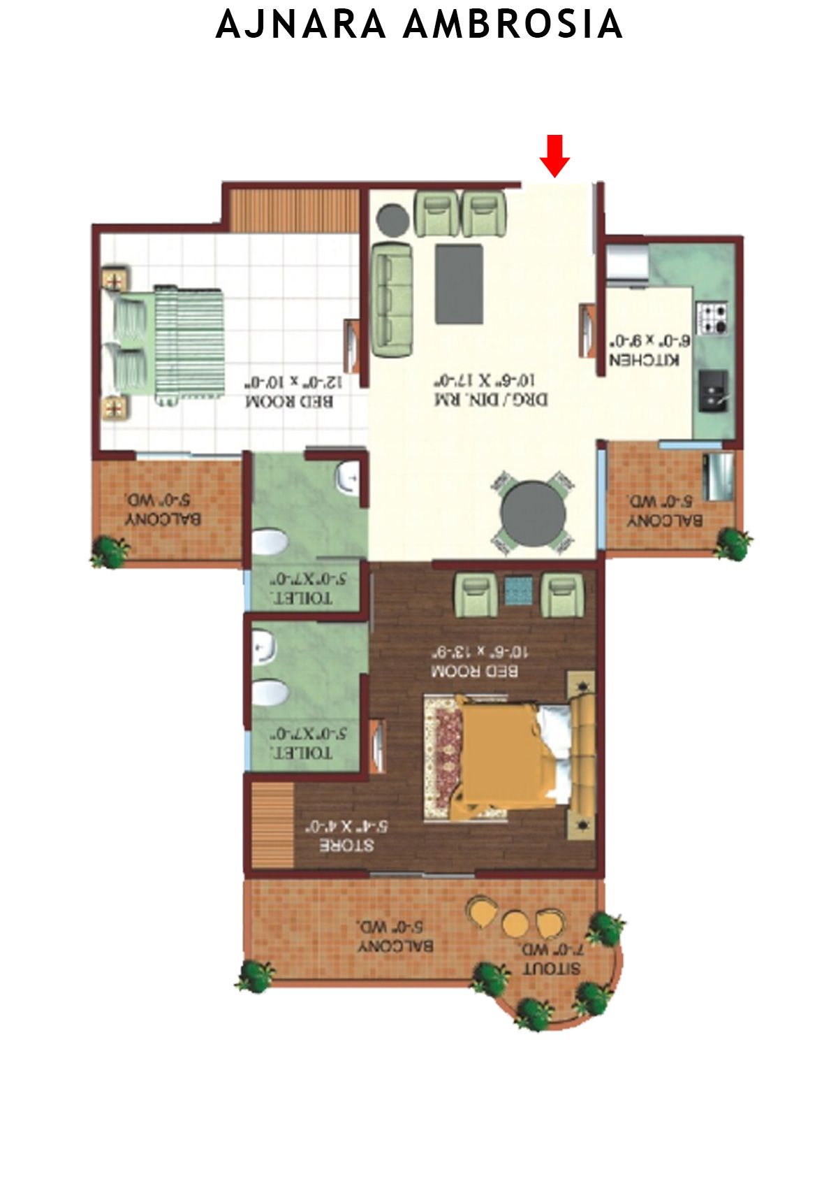 Ajnara Ambrosia Tower A Unit 6, 8 Floor Plan