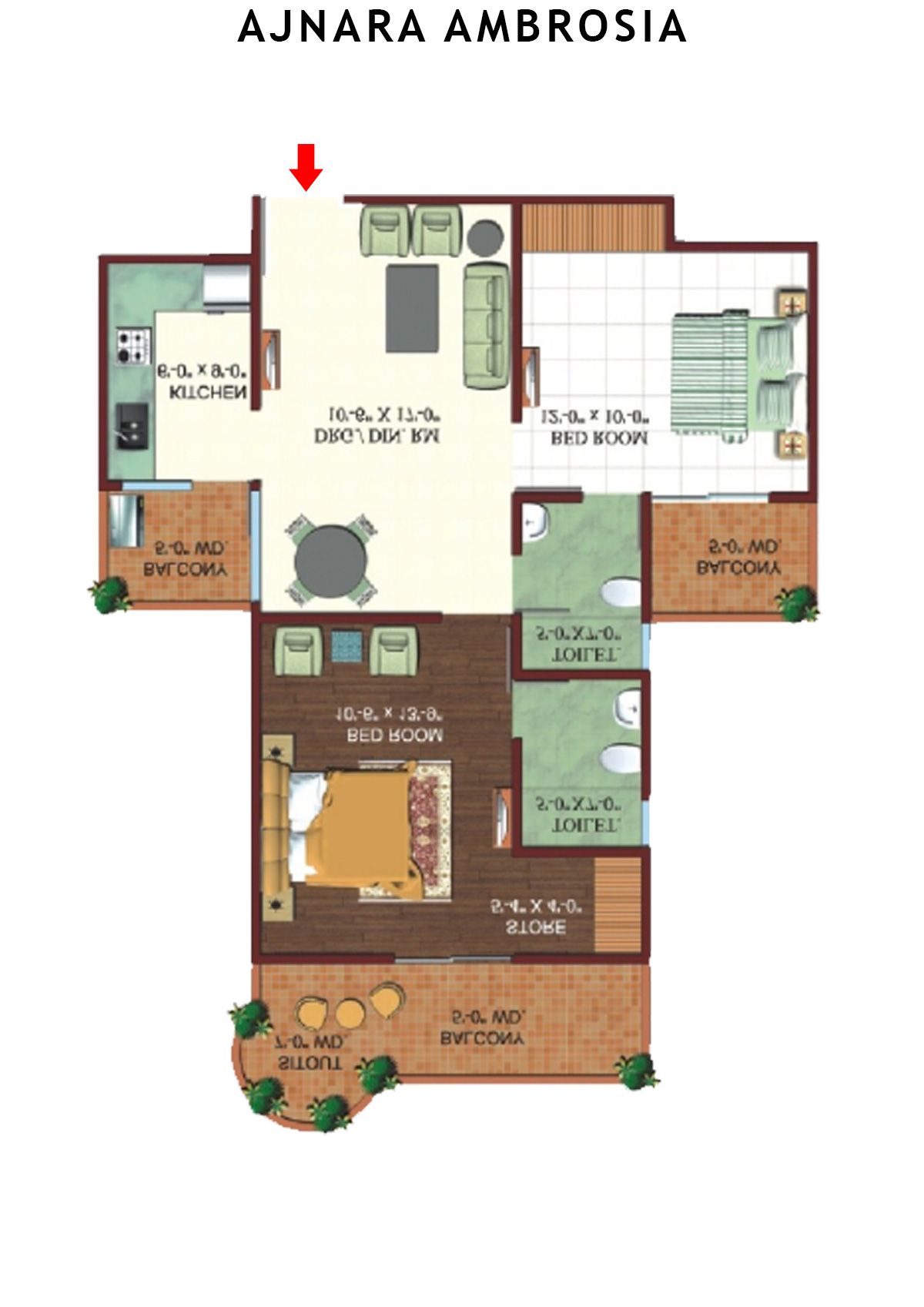 Ajnara Ambrosia Tower B Unit 4 Floor Plan