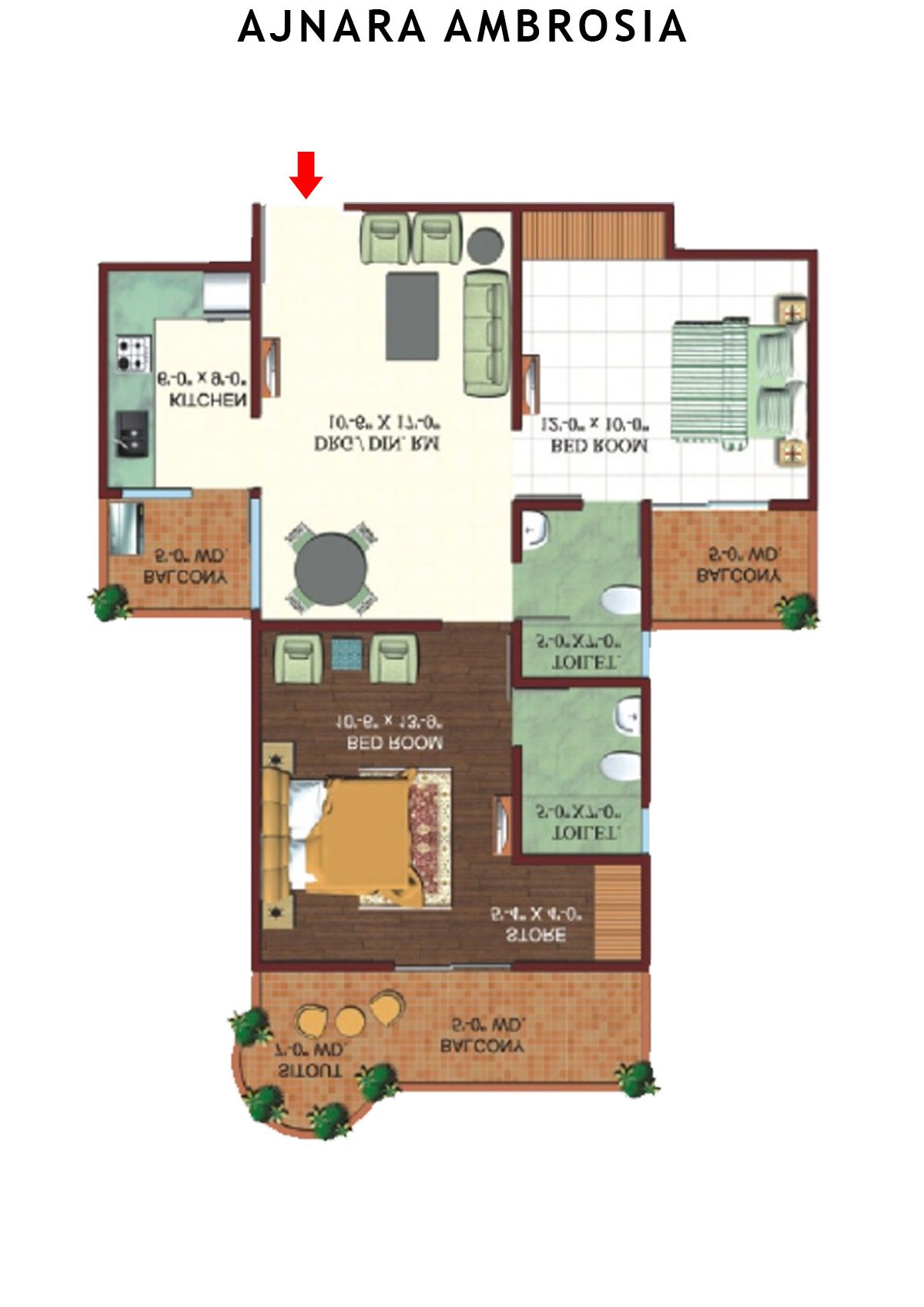 Ajnara Ambrosia Tower C Unit 5, 7 Floor Plan