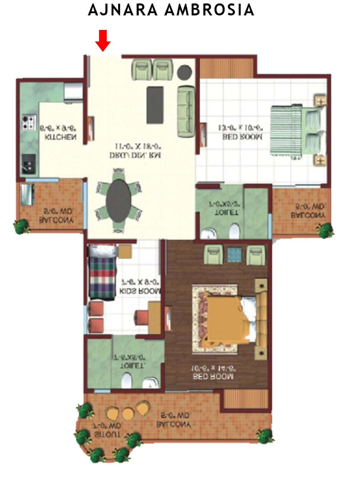 Ajnara Ambrosia Tower G Unit 5, 7 Floor Plan