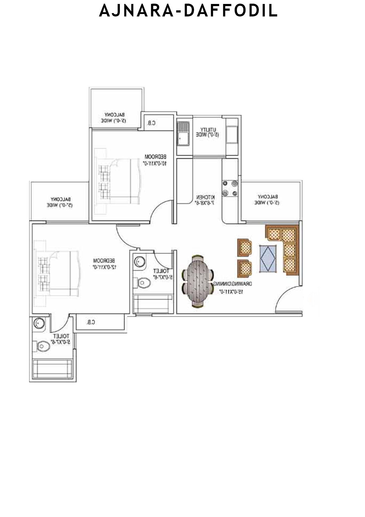 Ajnara Daffodil Tower B Unit 4 Floor Plan