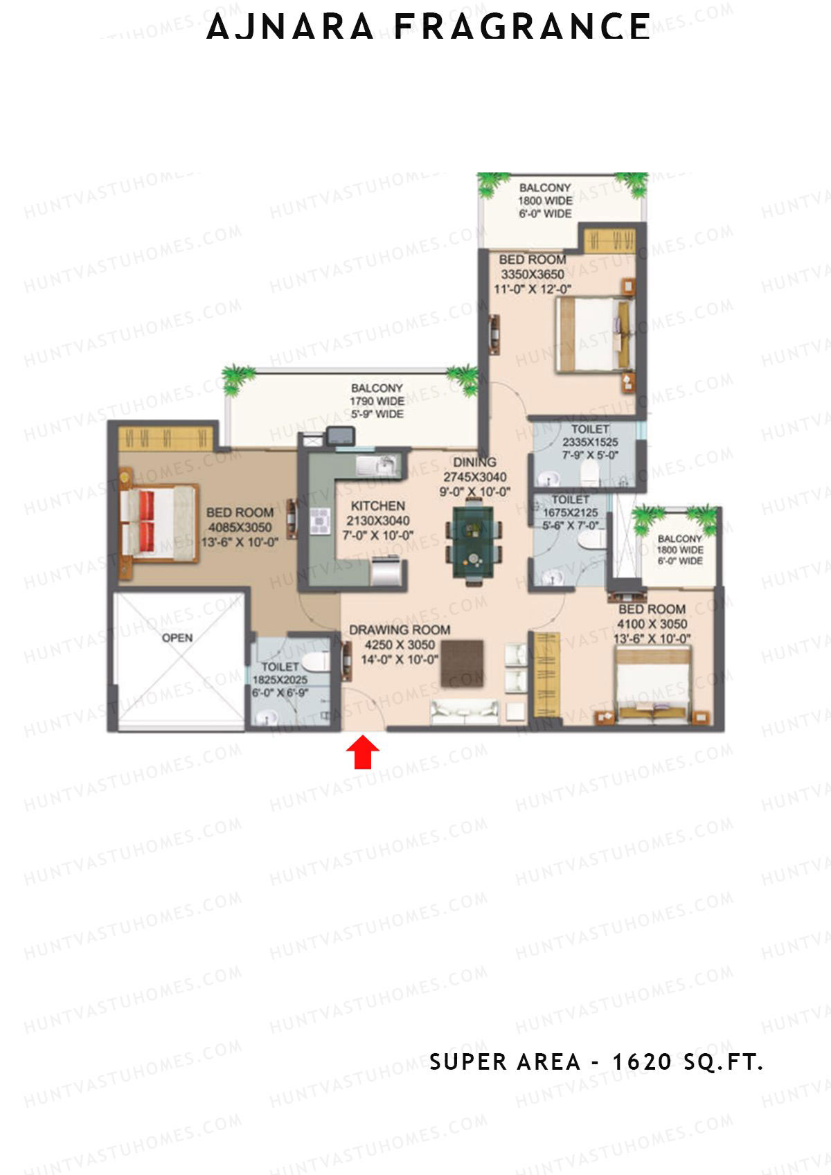 Ajnara Fragrance Tower A Unit 2 Floor Plan