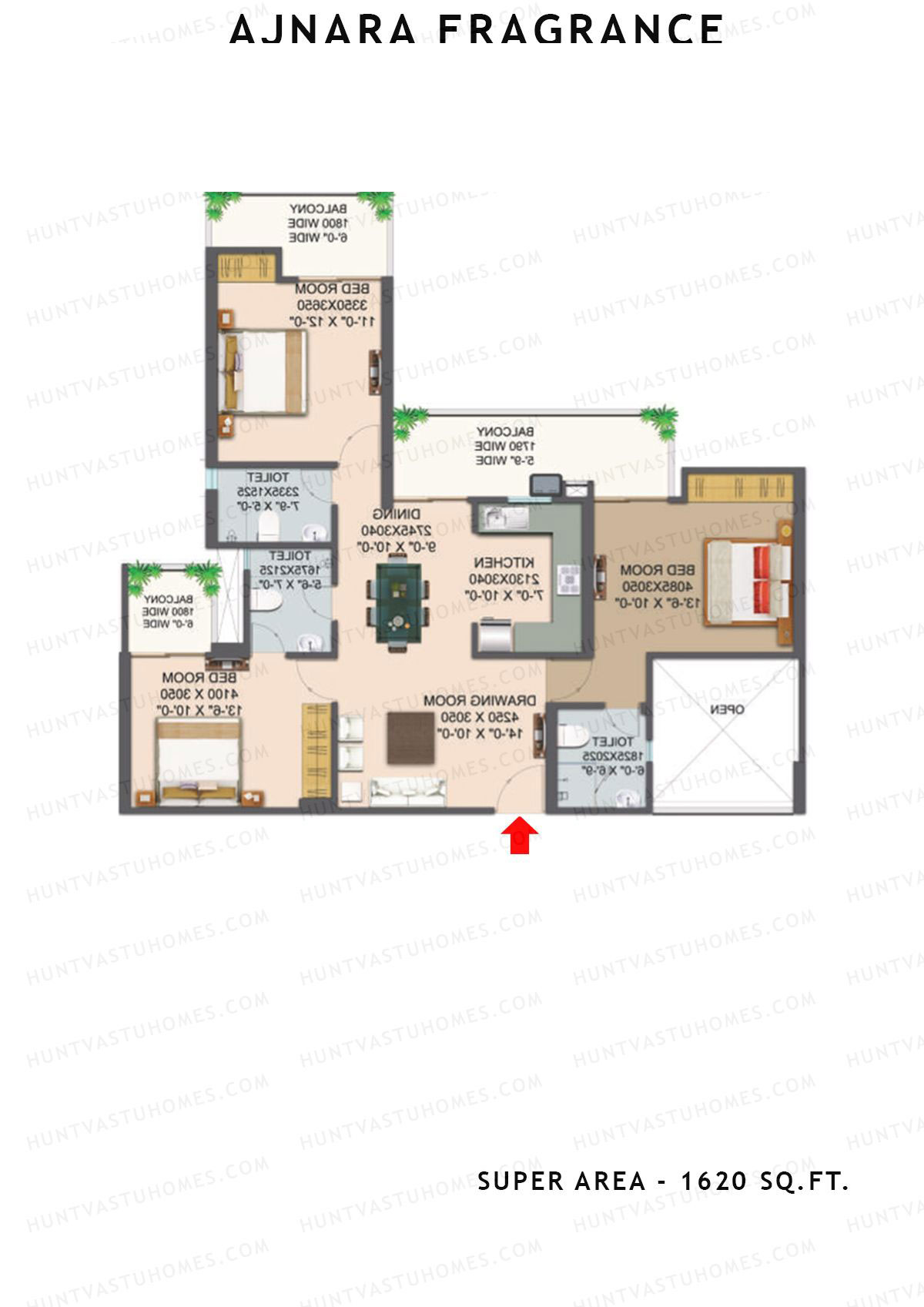 Ajnara Fragrance Tower A Unit 3 Floor Plan