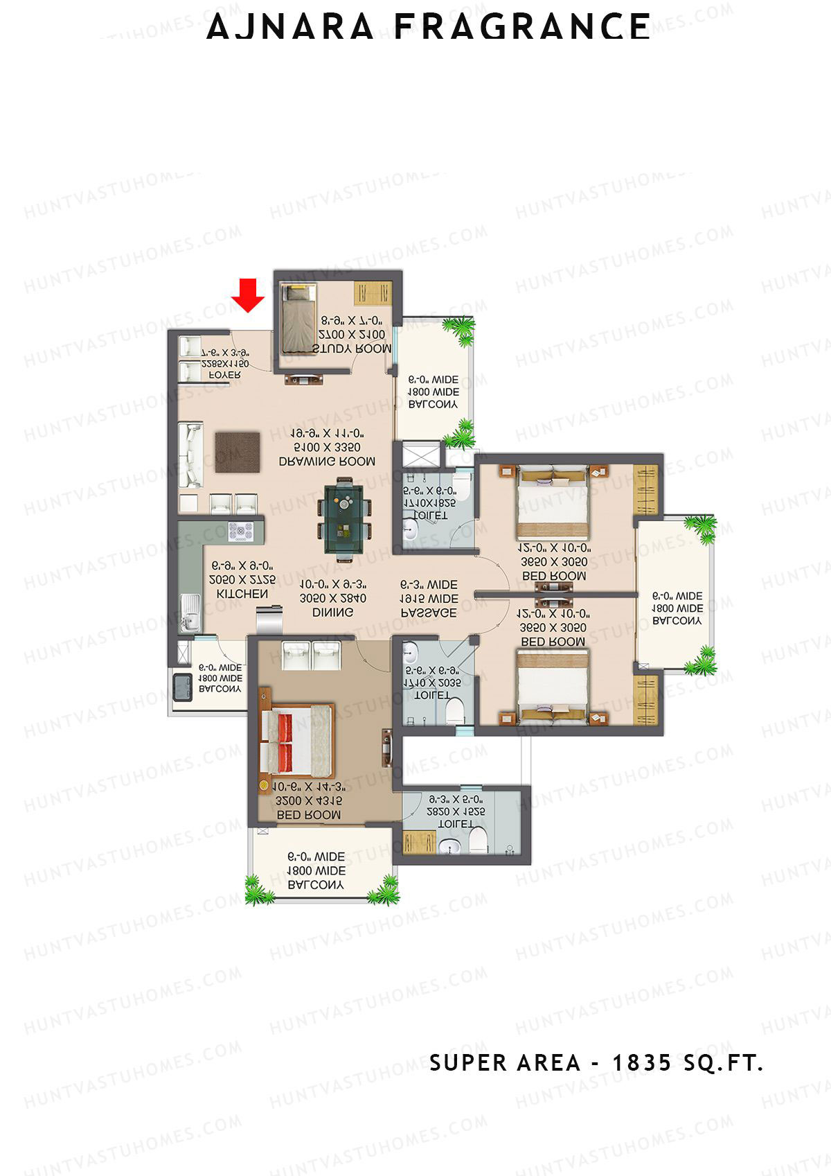 Ajnara Fragrance Tower A Unit 5 Floor Plan