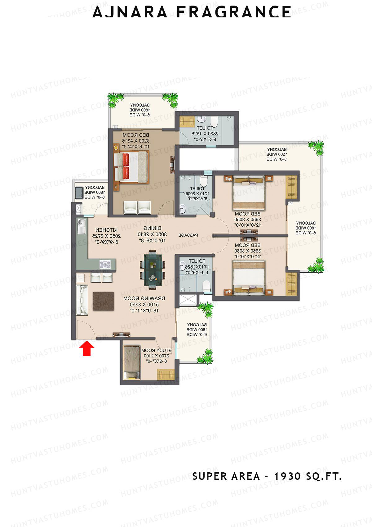 Ajnara Fragrance Tower B Unit 2 Floor Plan