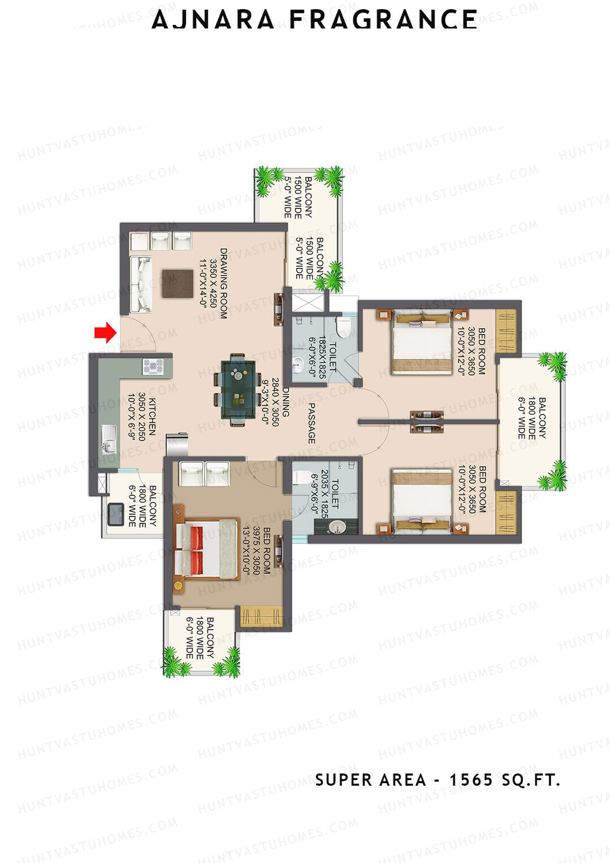 Ajnara Fragrance Tower B Unit 5 Floor Plan