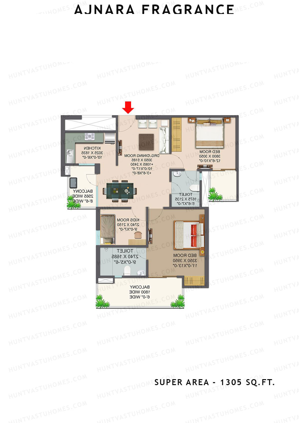 Ajnara Fragrance Tower B Unit 6 Floor Plan