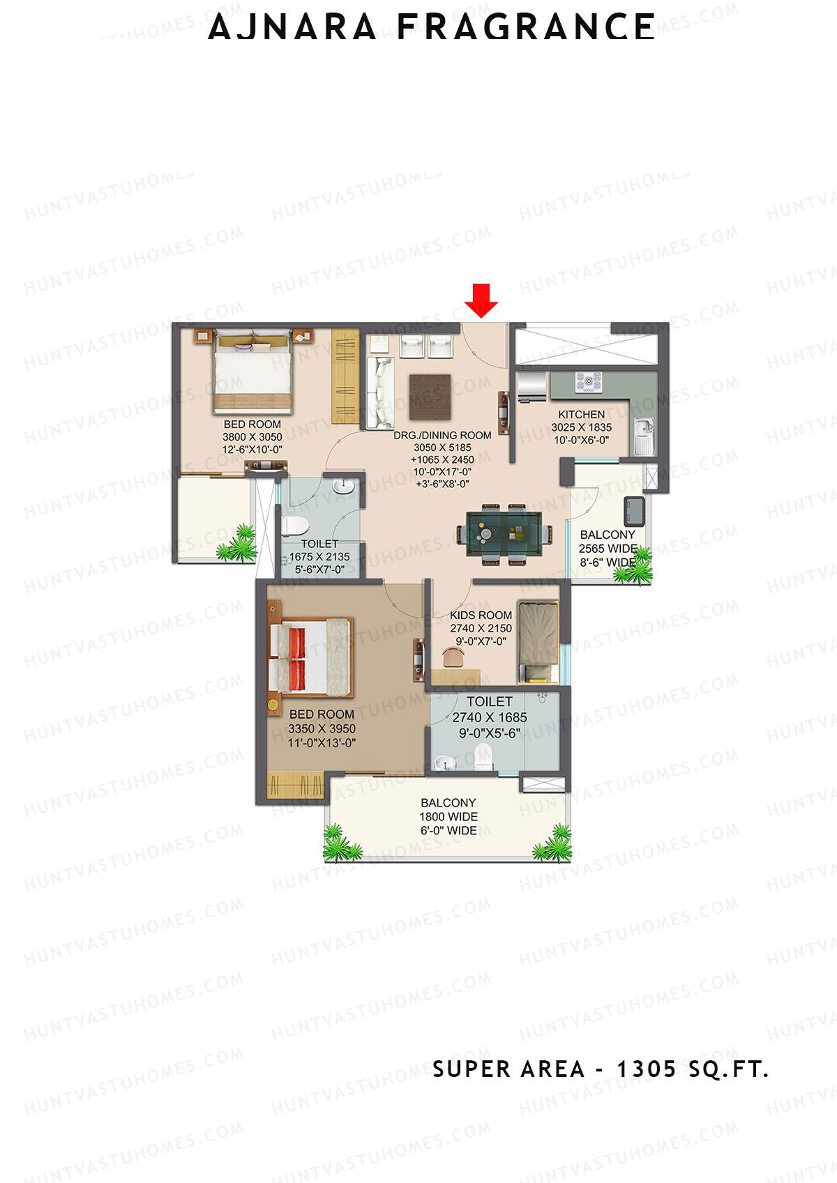 Ajnara Fragrance Tower B Unit 7 Floor Plan