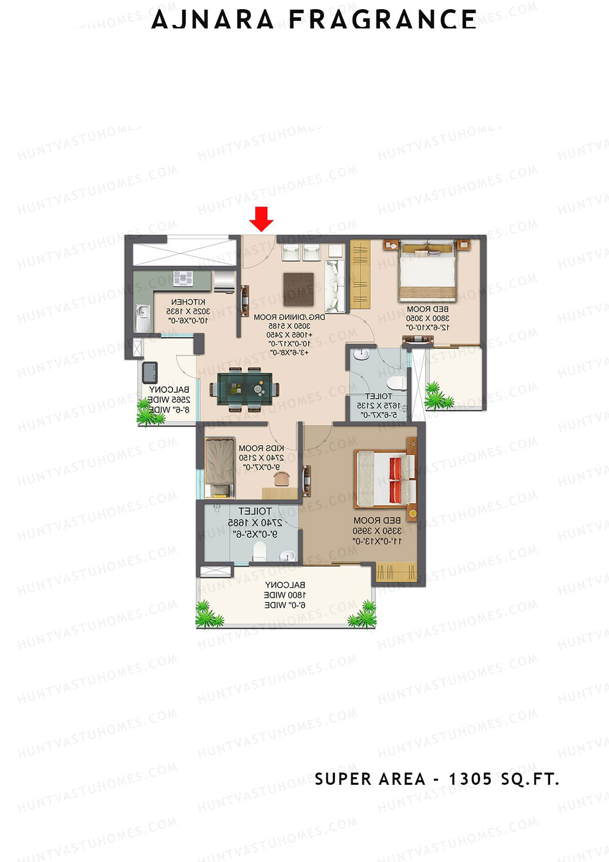 Ajnara Fragrance Tower B Unit 8 Floor Plan
