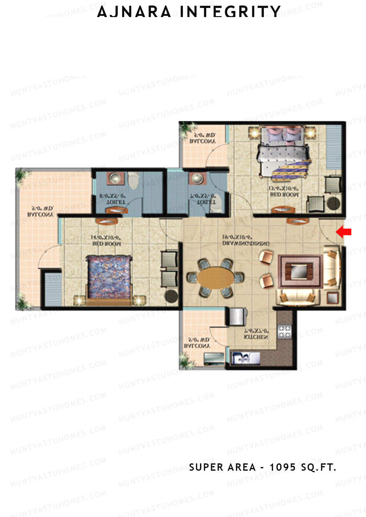 Ajnara Integrity Tower A Unit 3 Floor Plan