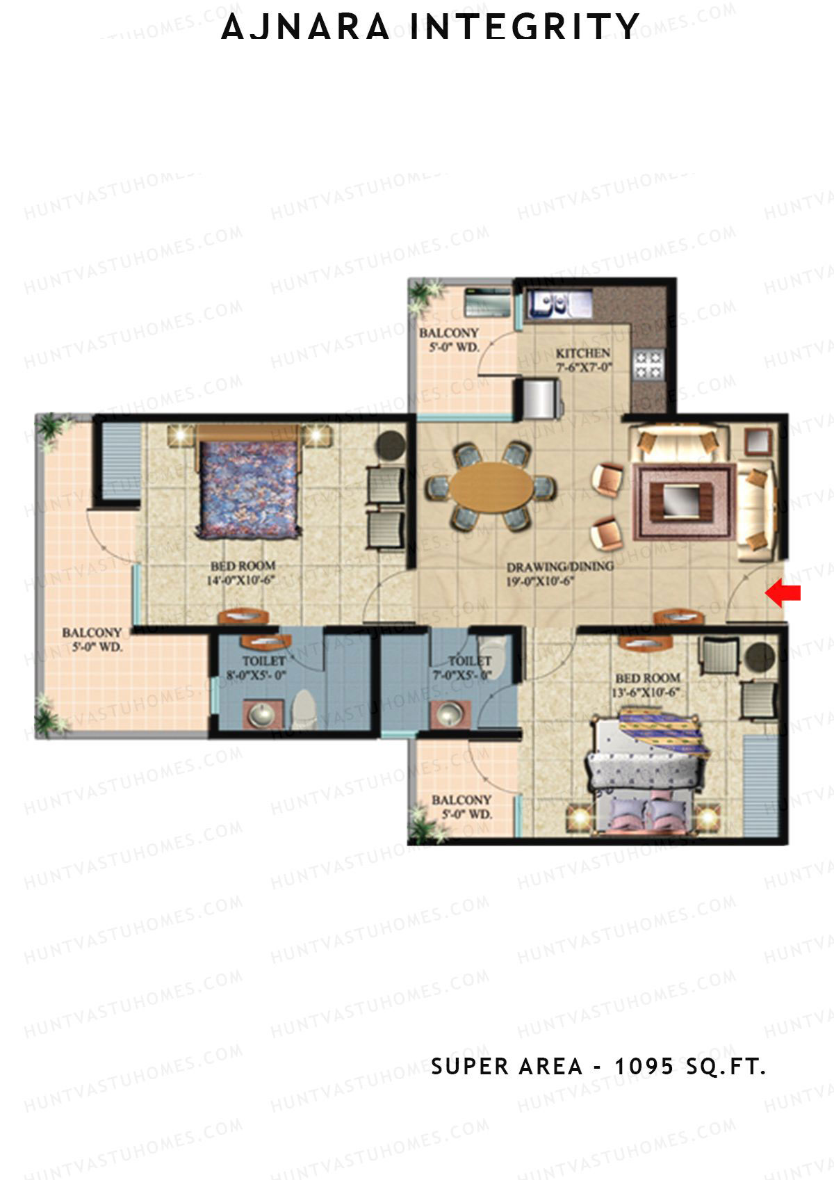 Ajnara Integrity Tower A Unit 4 Floor Plan