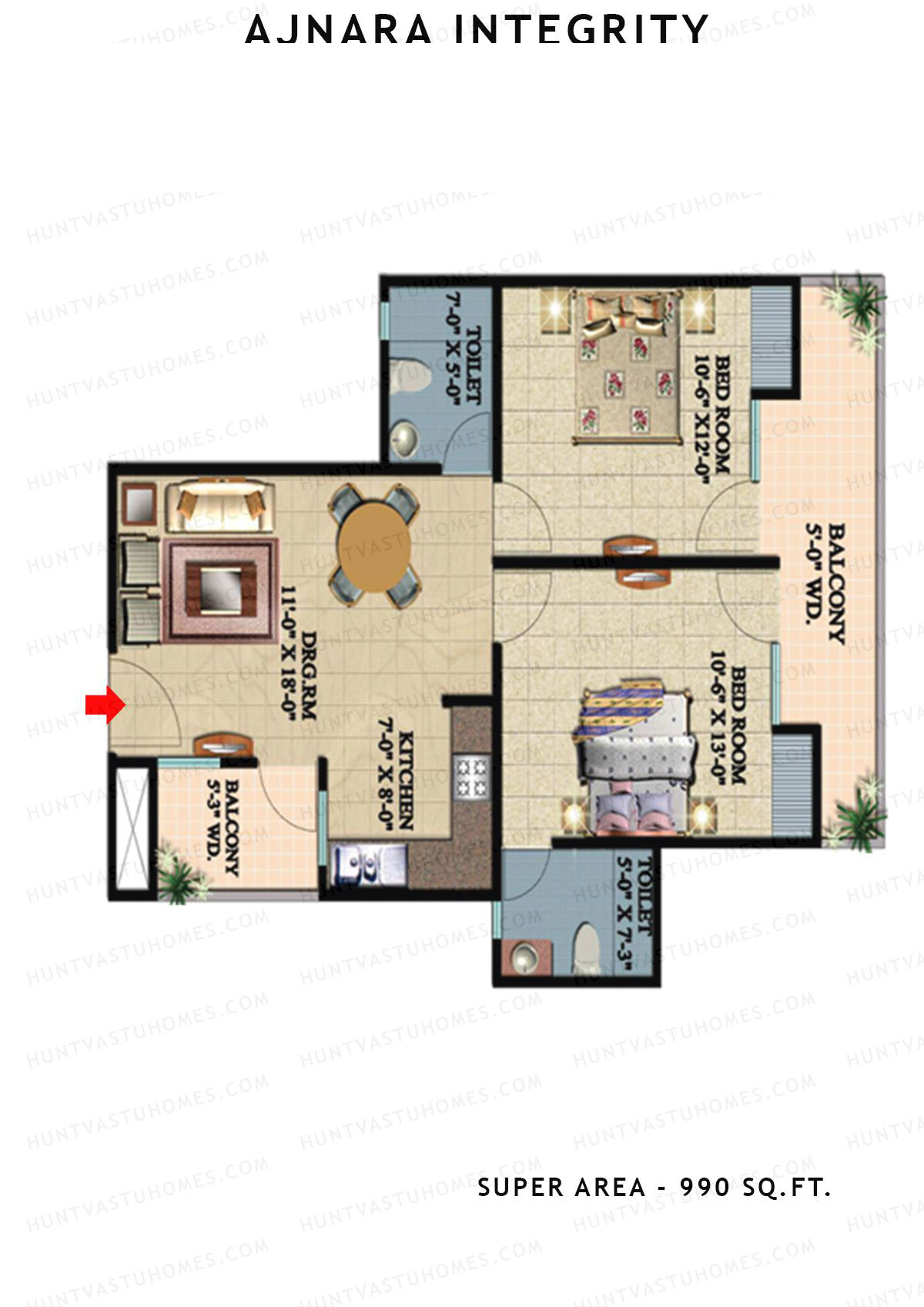 Ajnara Integrity Tower C Unit 10 Floor Plan