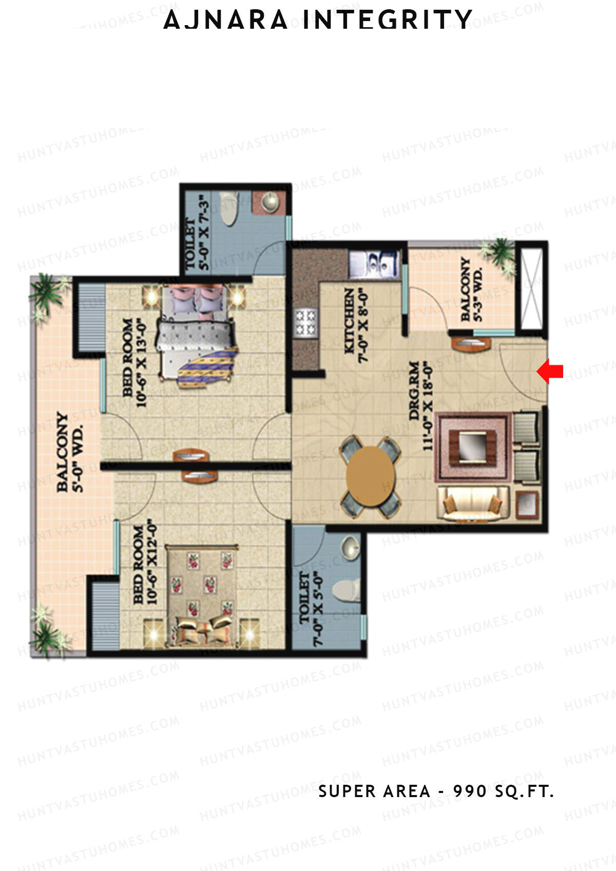 Ajnara Integrity Tower C Unit 4 Floor Plan