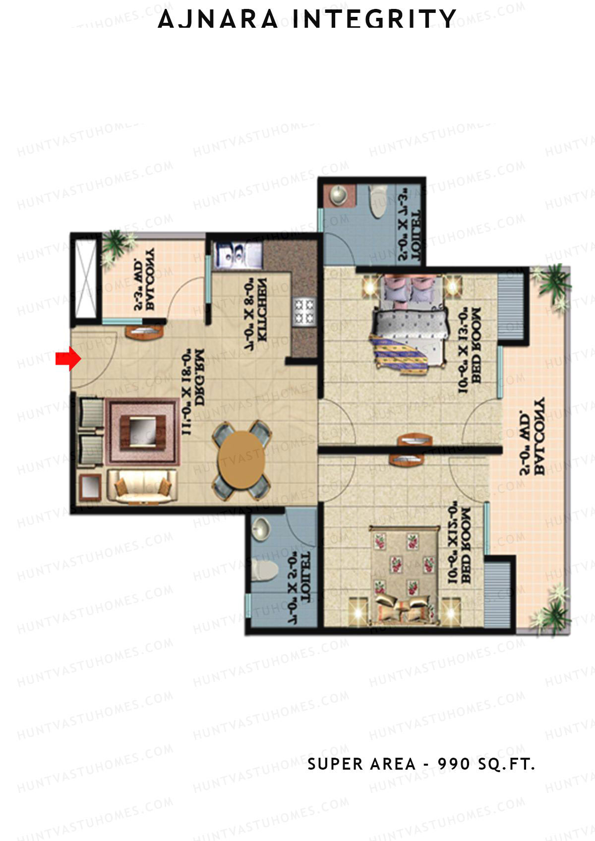 Ajnara Integrity Tower C Unit 9 Floor Plan