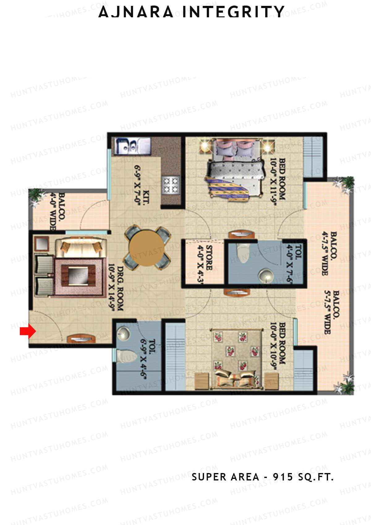 Ajnara Integrity Tower D Unit 9 Floor Plan