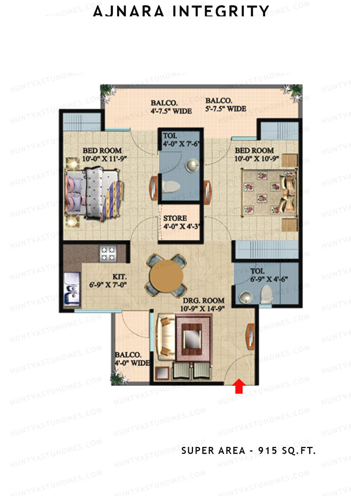 Ajnara Integrity Tower E Unit 11 Floor Plan