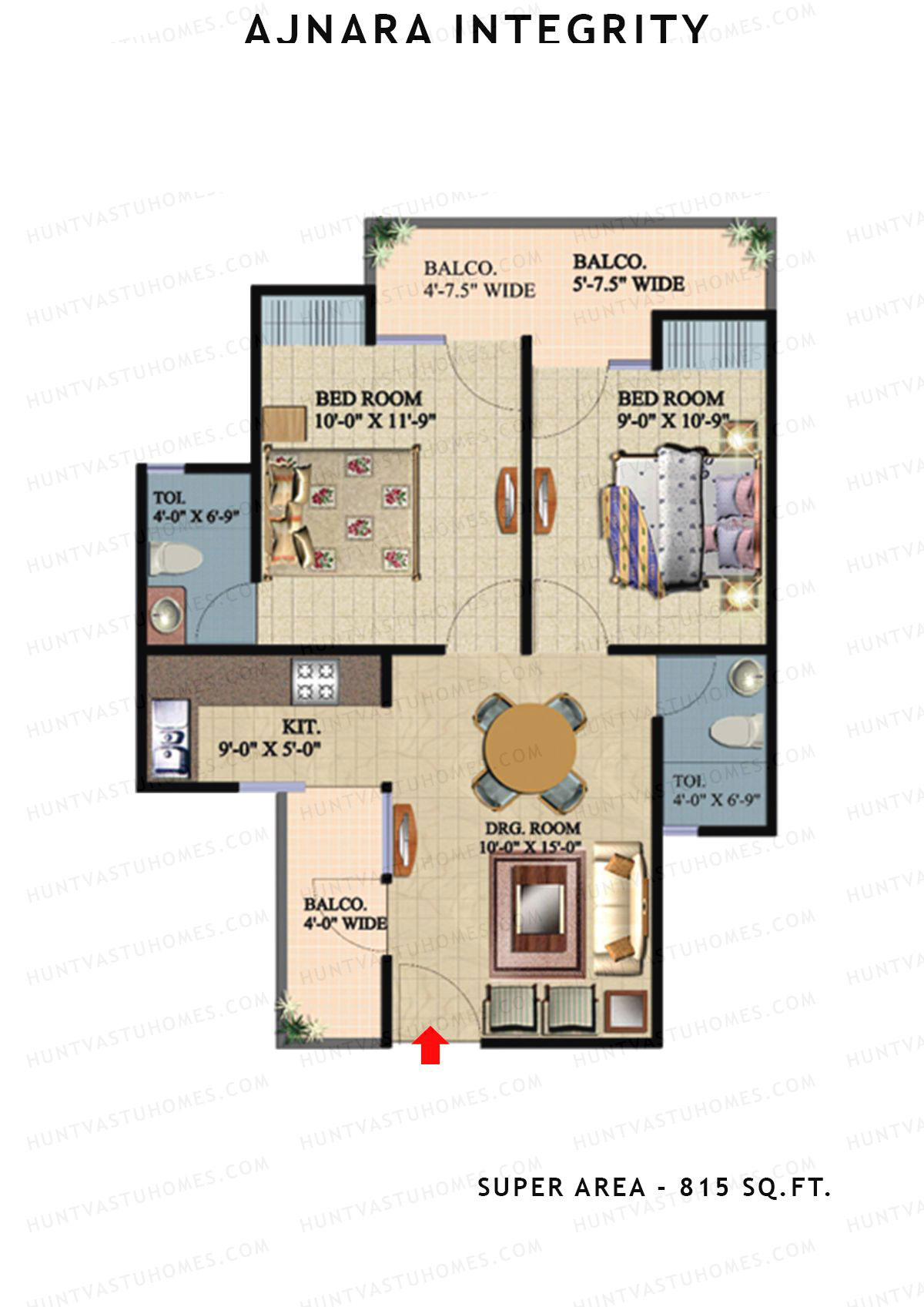 Ajnara Integrity Tower E Unit 9 Floor Plan