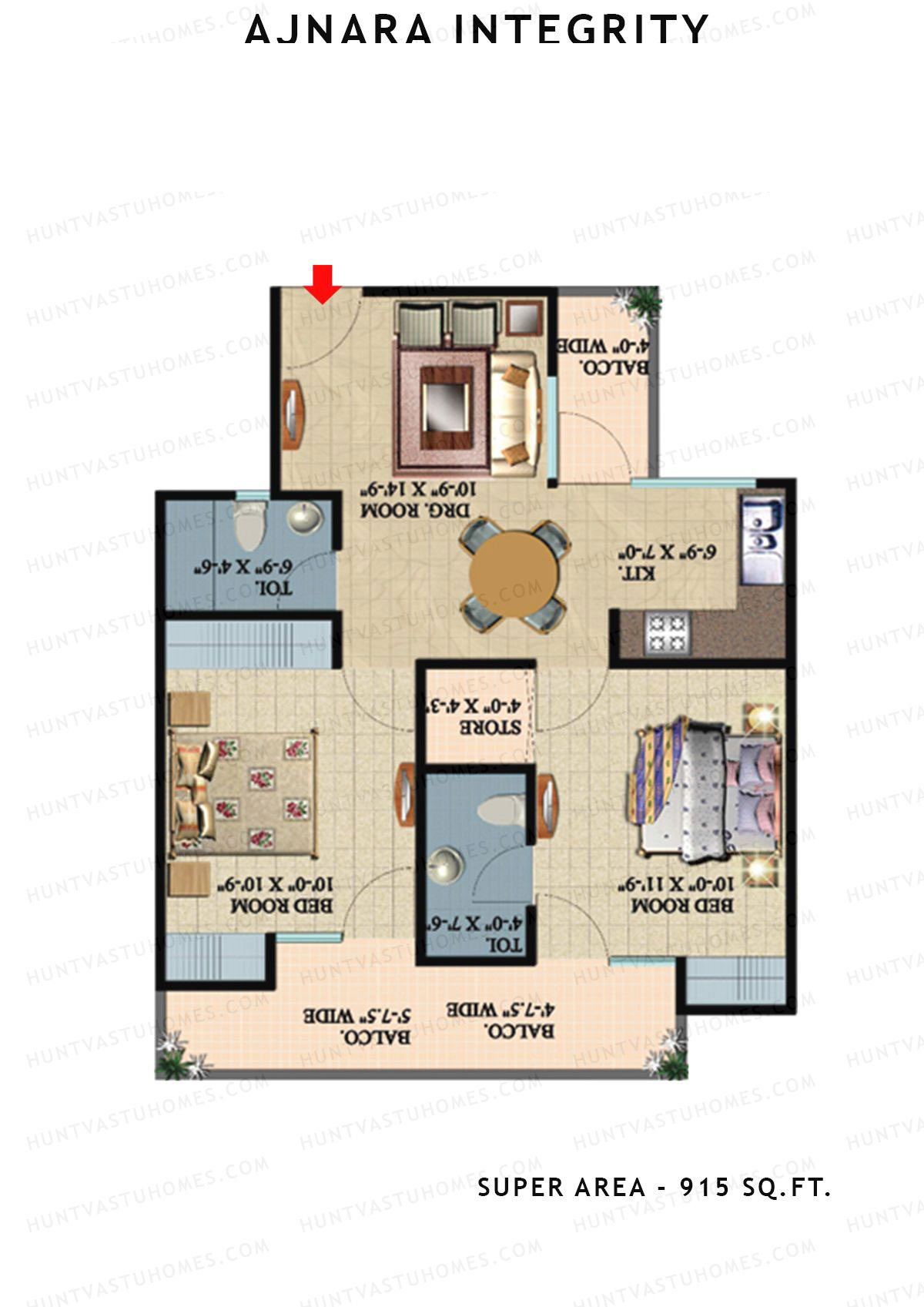 Ajnara Integrity Tower F Unit 1 Floor Plan