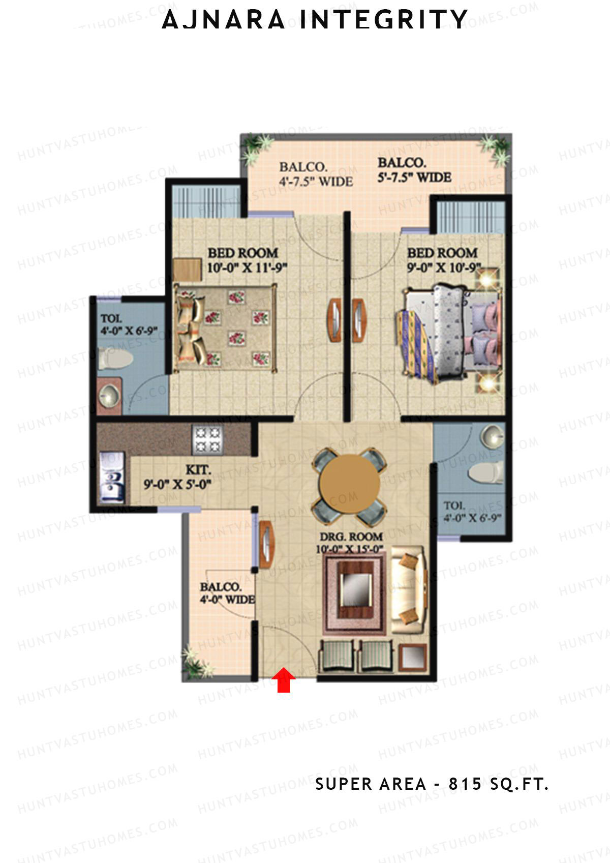 Ajnara Integrity Tower F Unit 10 Floor Plan
