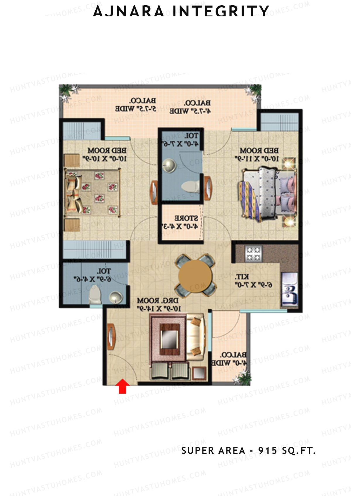 Ajnara Integrity Tower F Unit 12 Floor Plan