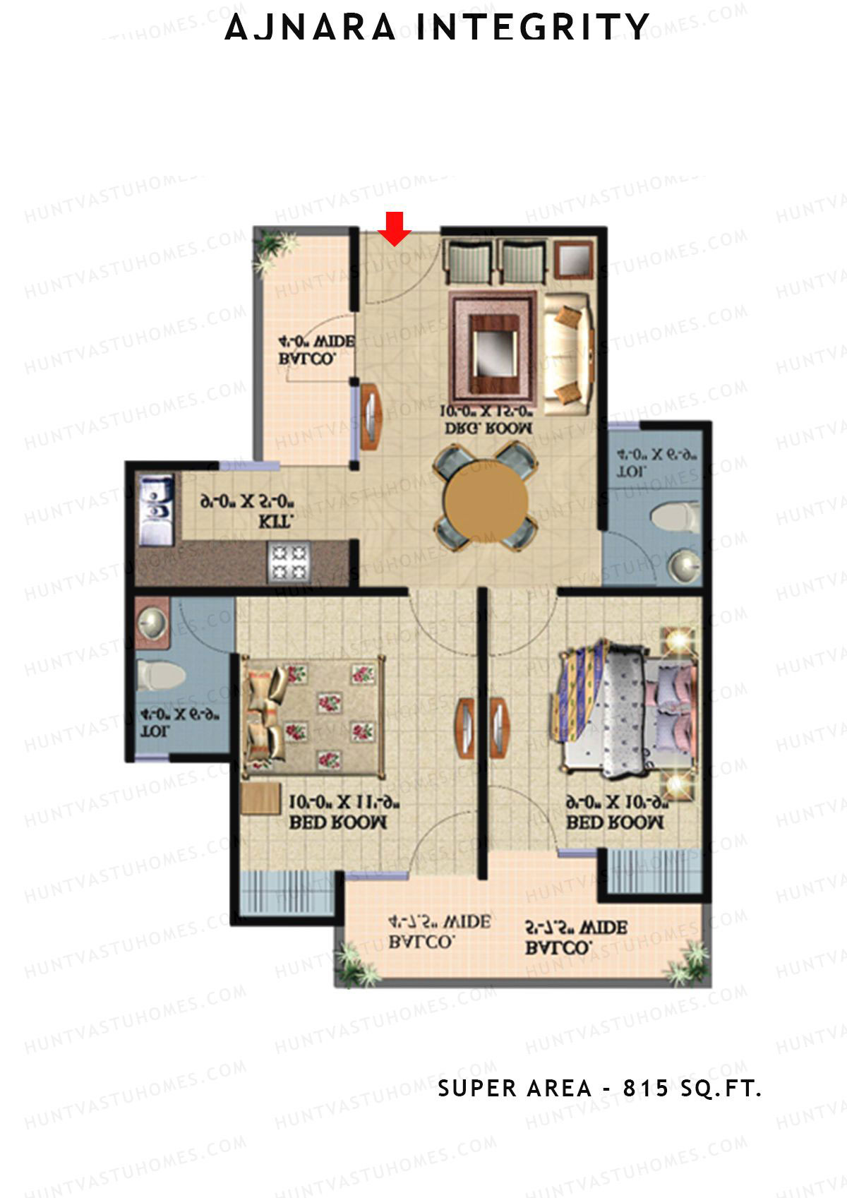 Ajnara Integrity Tower F Unit 3 Floor Plan