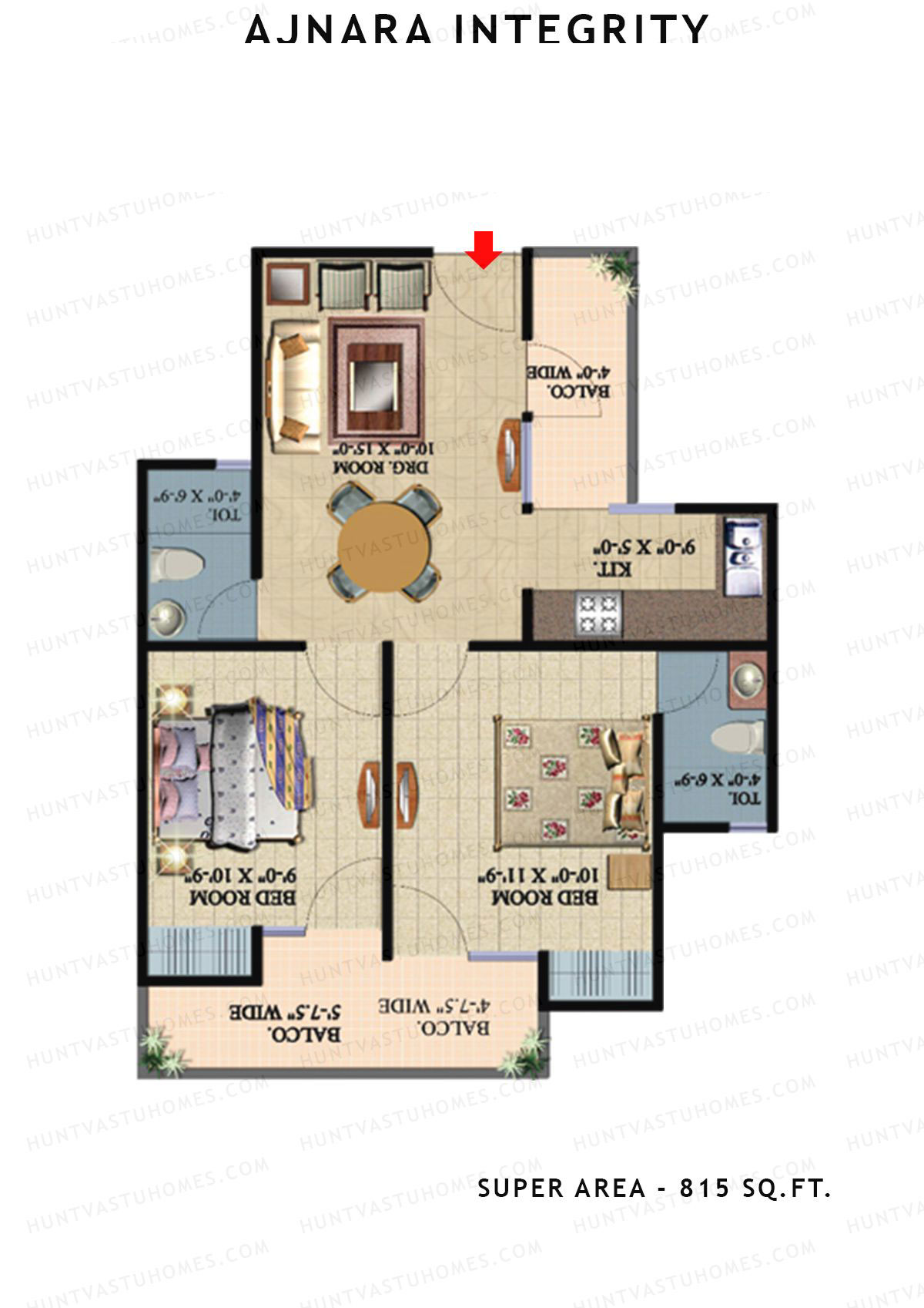 Ajnara Integrity Tower F Unit 4 Floor Plan