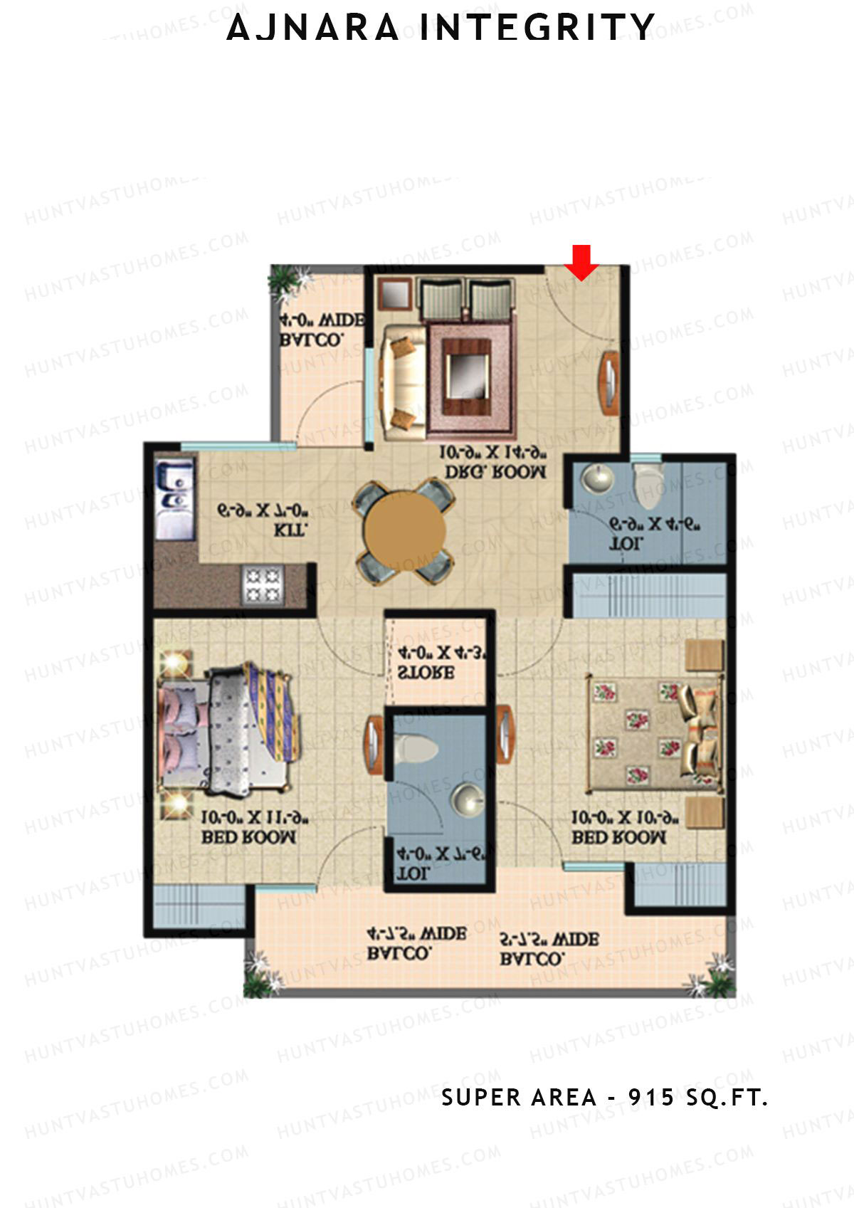 Ajnara Integrity Tower F Unit 6 Floor Plan