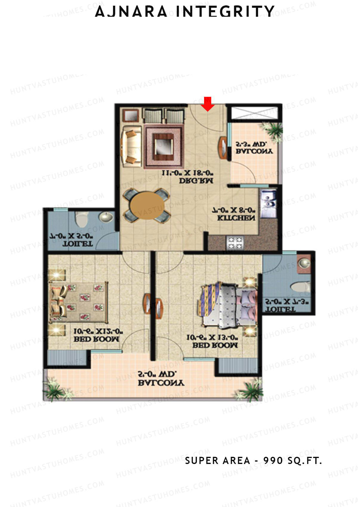 Ajnara Integrity Tower G Unit 2 Floor Plan