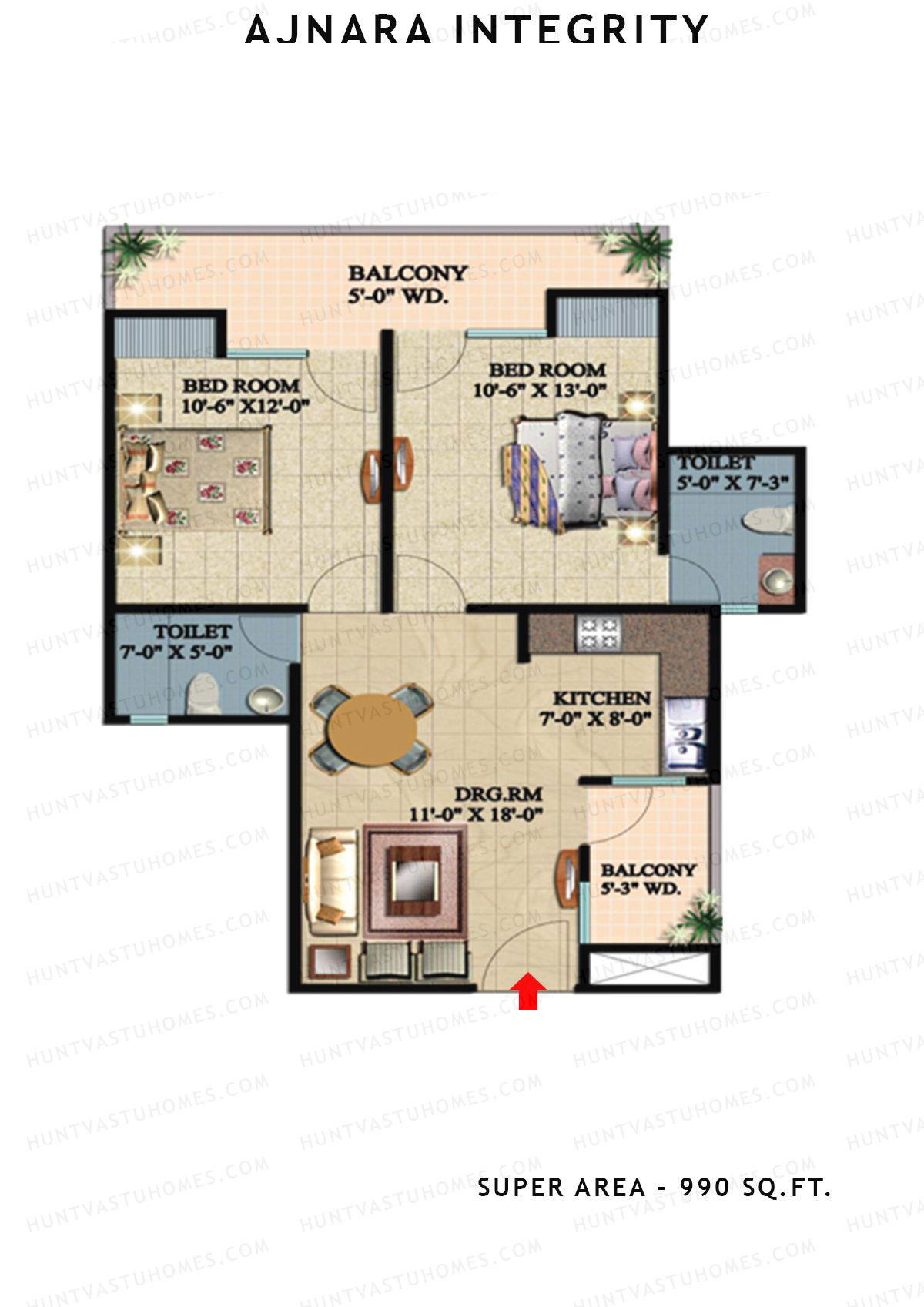 Ajnara Integrity Tower G Unit 7 Floor Plan
