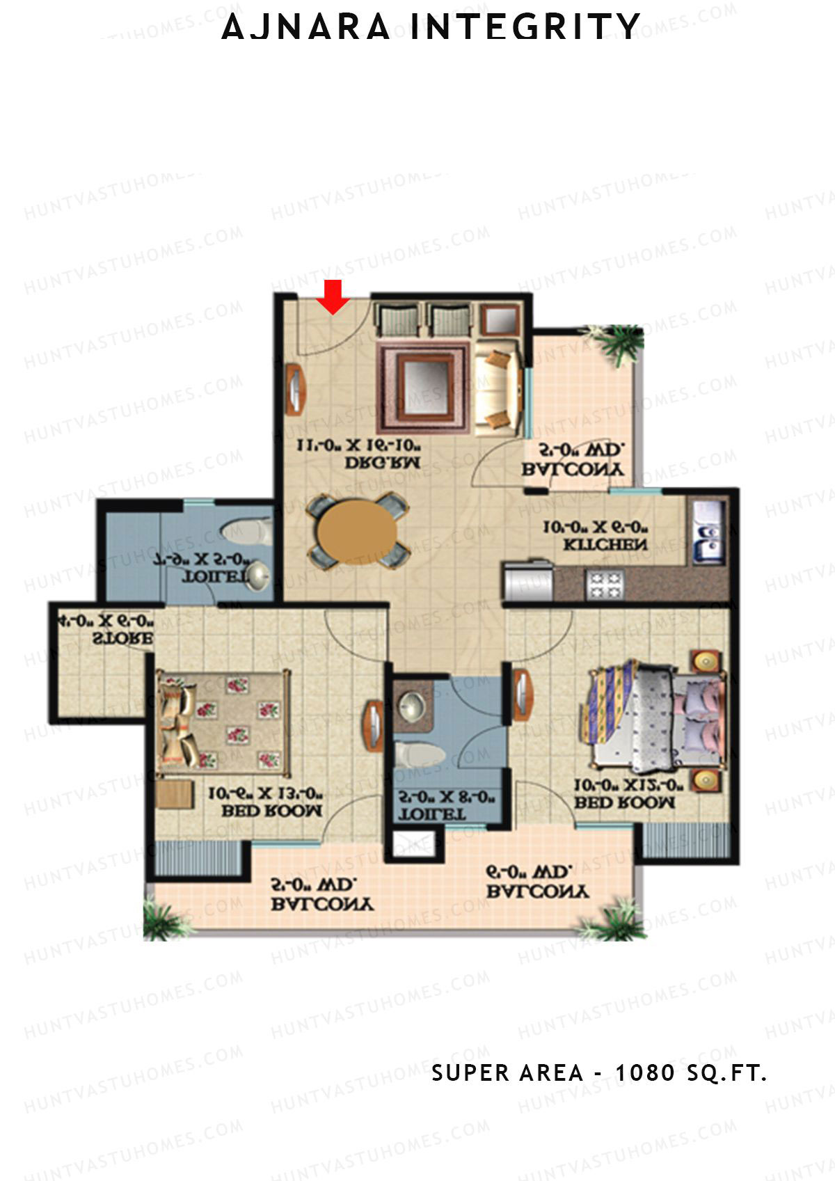 Ajnara Integrity Tower H Unit 2 Floor Plan