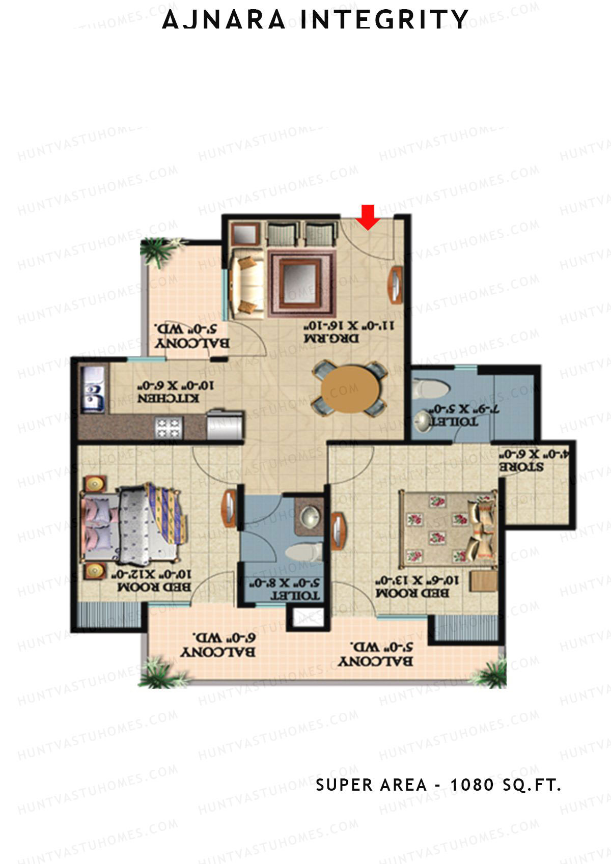 Ajnara Integrity Tower H Unit 3 Floor Plan