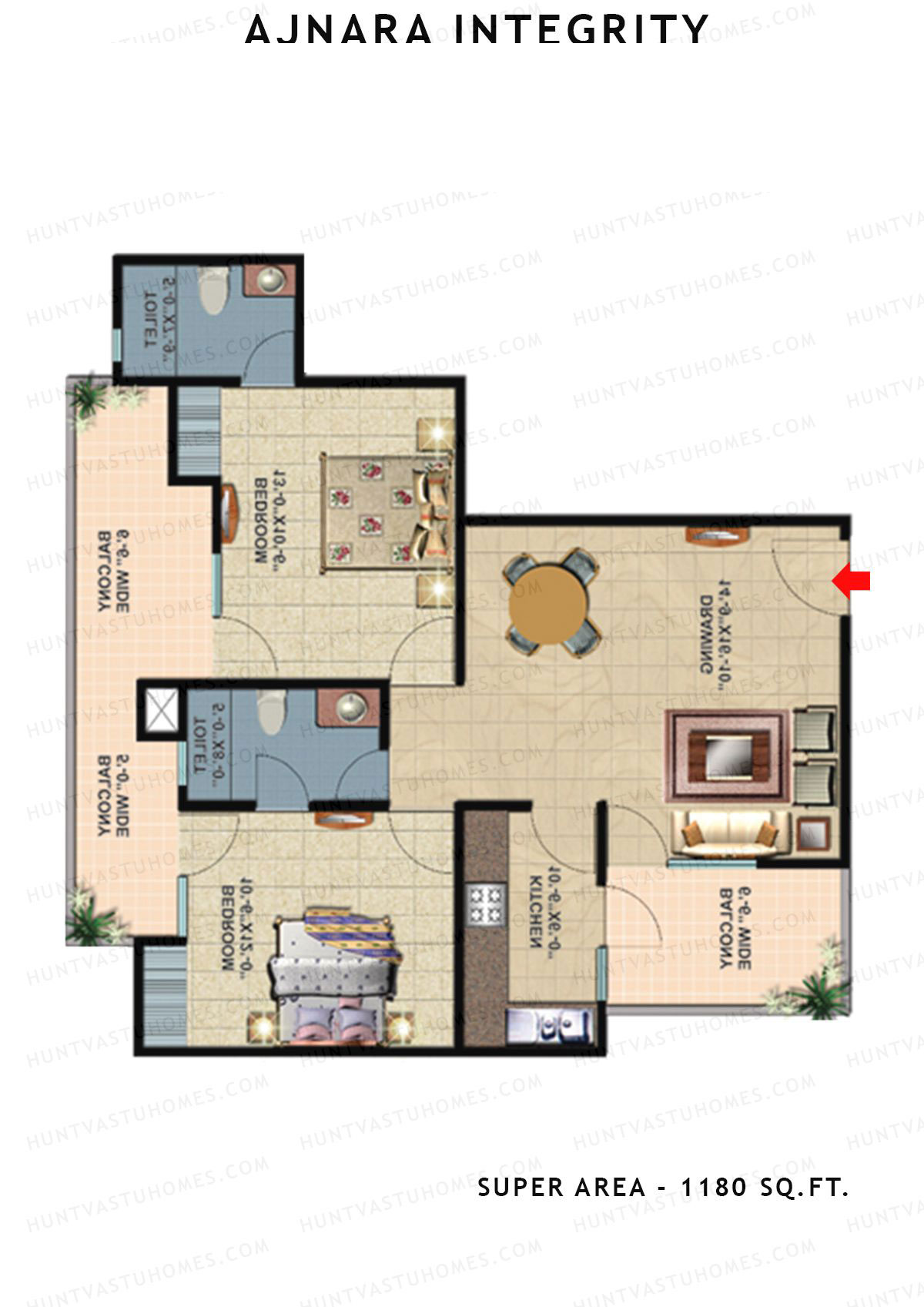 Ajnara Integrity Tower J Unit 1 Floor Plan