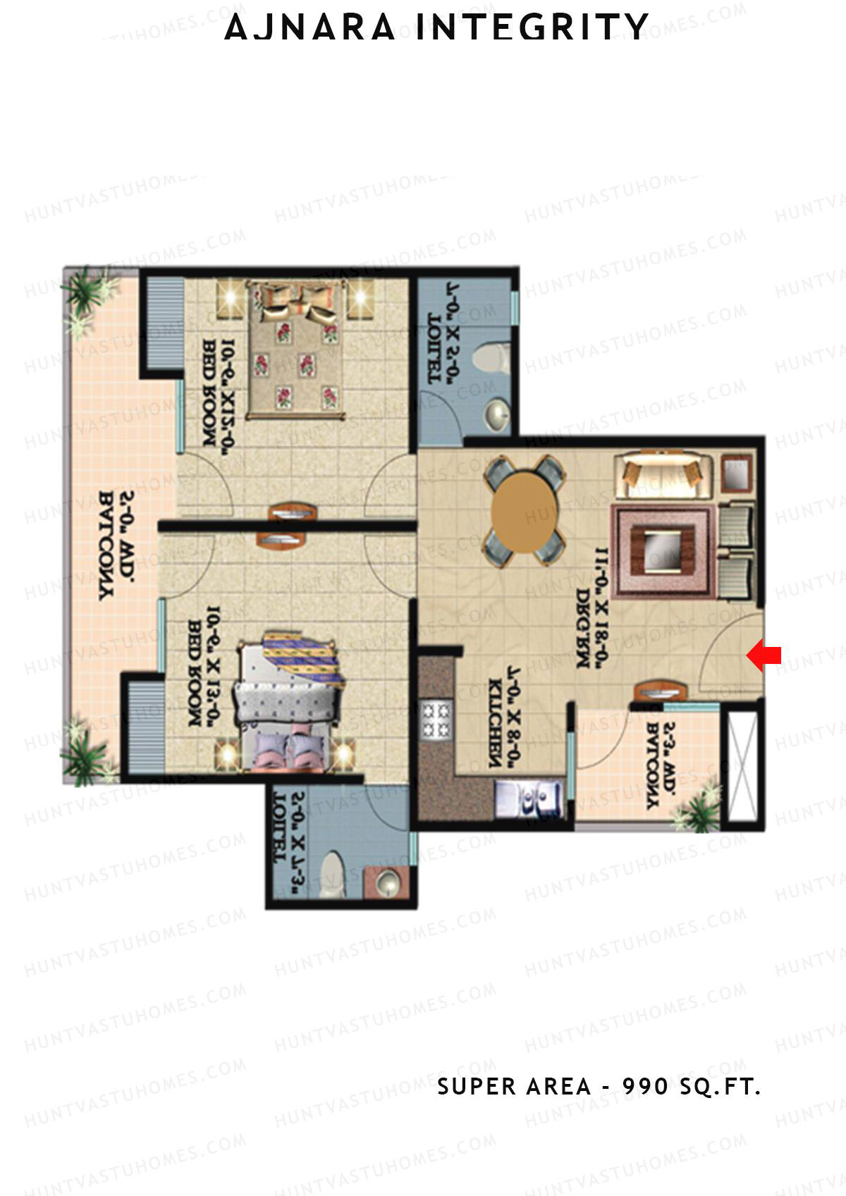 Ajnara Integrity Tower J Unit 2 Floor Plan