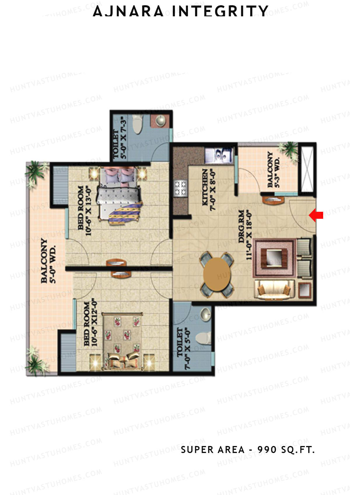 Ajnara Integrity Tower J Unit 3 Floor Plan