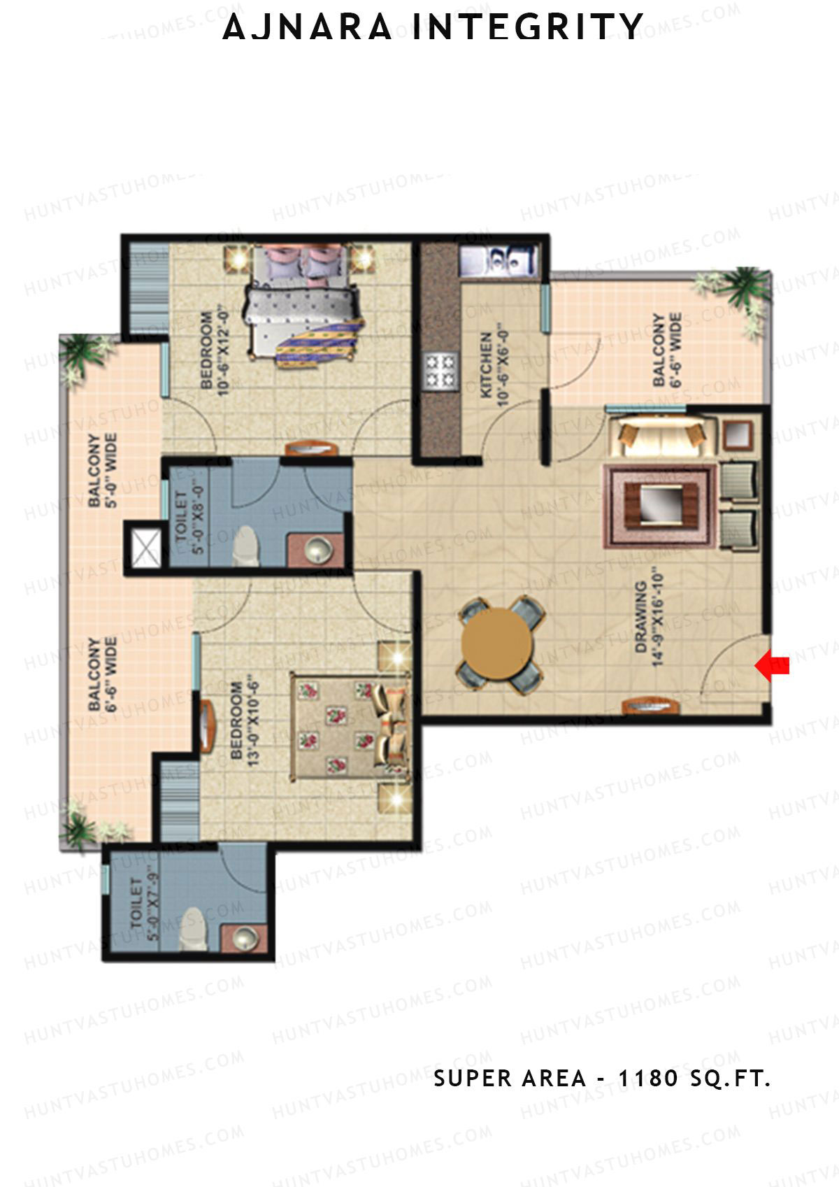 Ajnara Integrity Tower J Unit 4 Floor Plan
