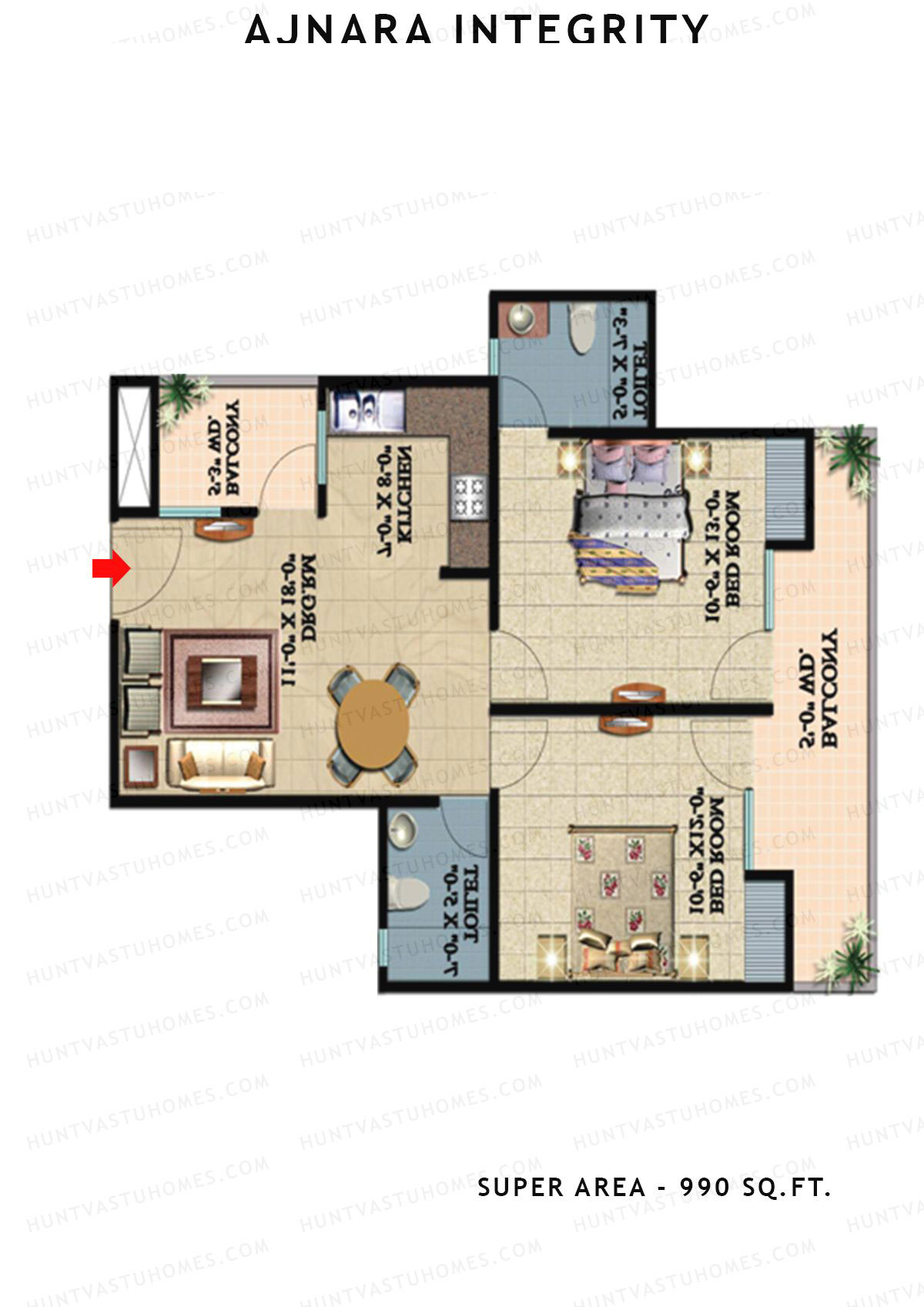 Ajnara Integrity Tower J Unit 6 Floor Plan