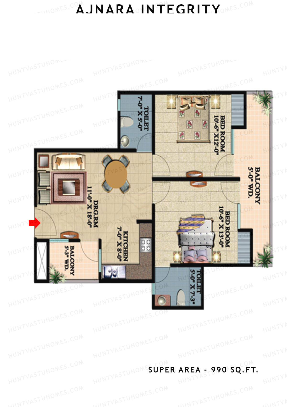 Ajnara Integrity Tower J Unit 7 Floor Plan