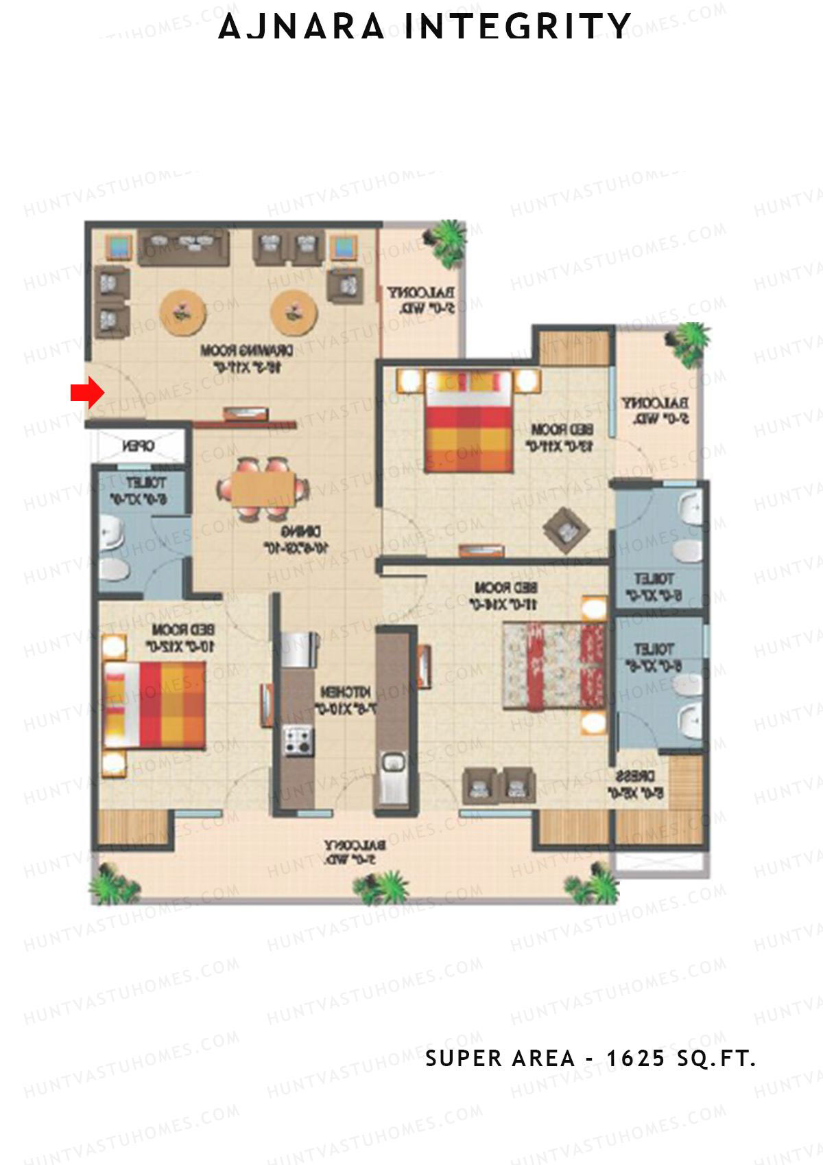 Ajnara Integrity Tower A Unit 1 Floor Plan