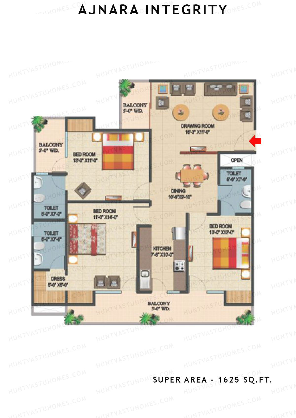 Ajnara Integrity Tower A Unit 2 Floor Plan