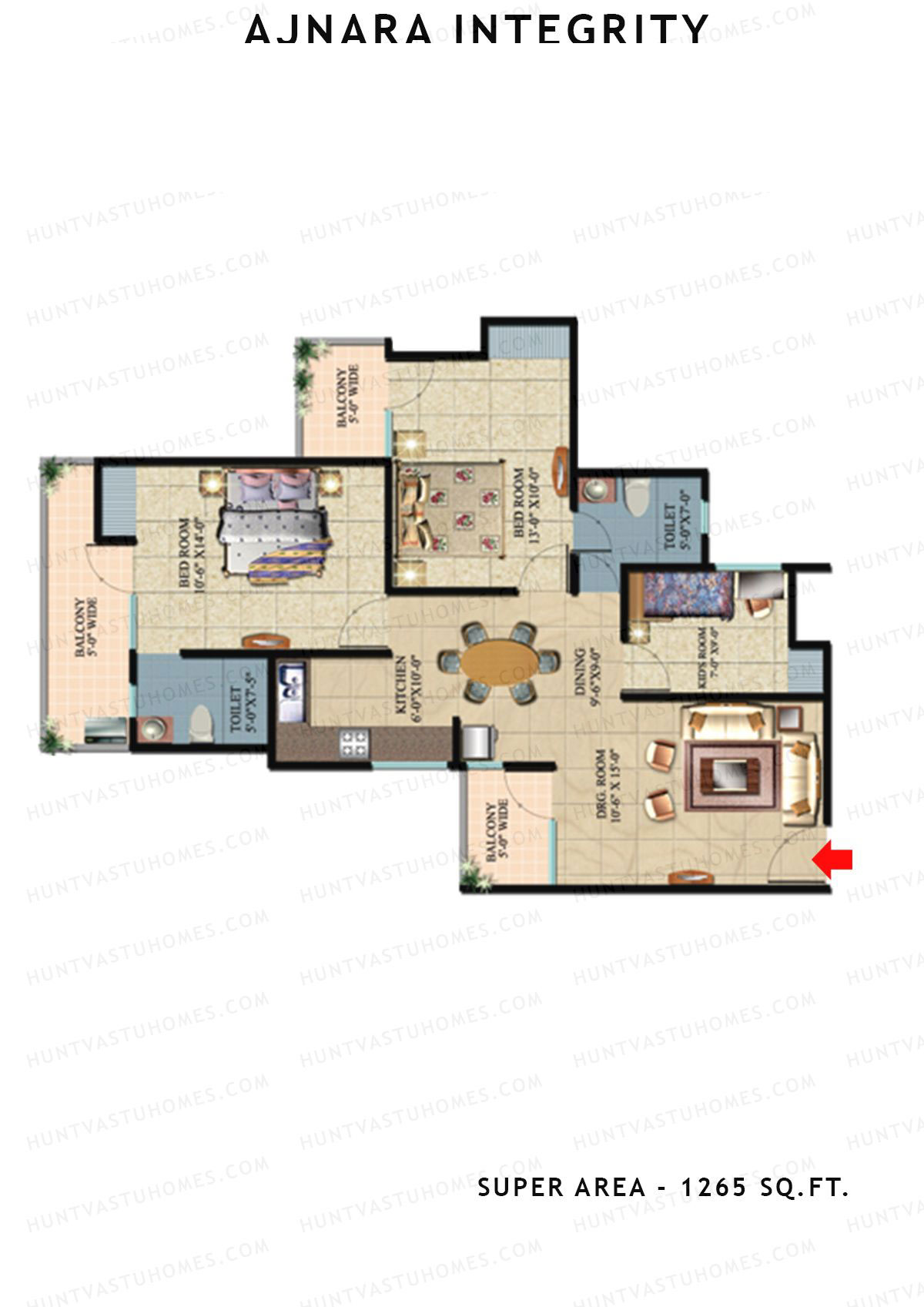 Ajnara Integrity Tower B Unit 2 Floor Plan