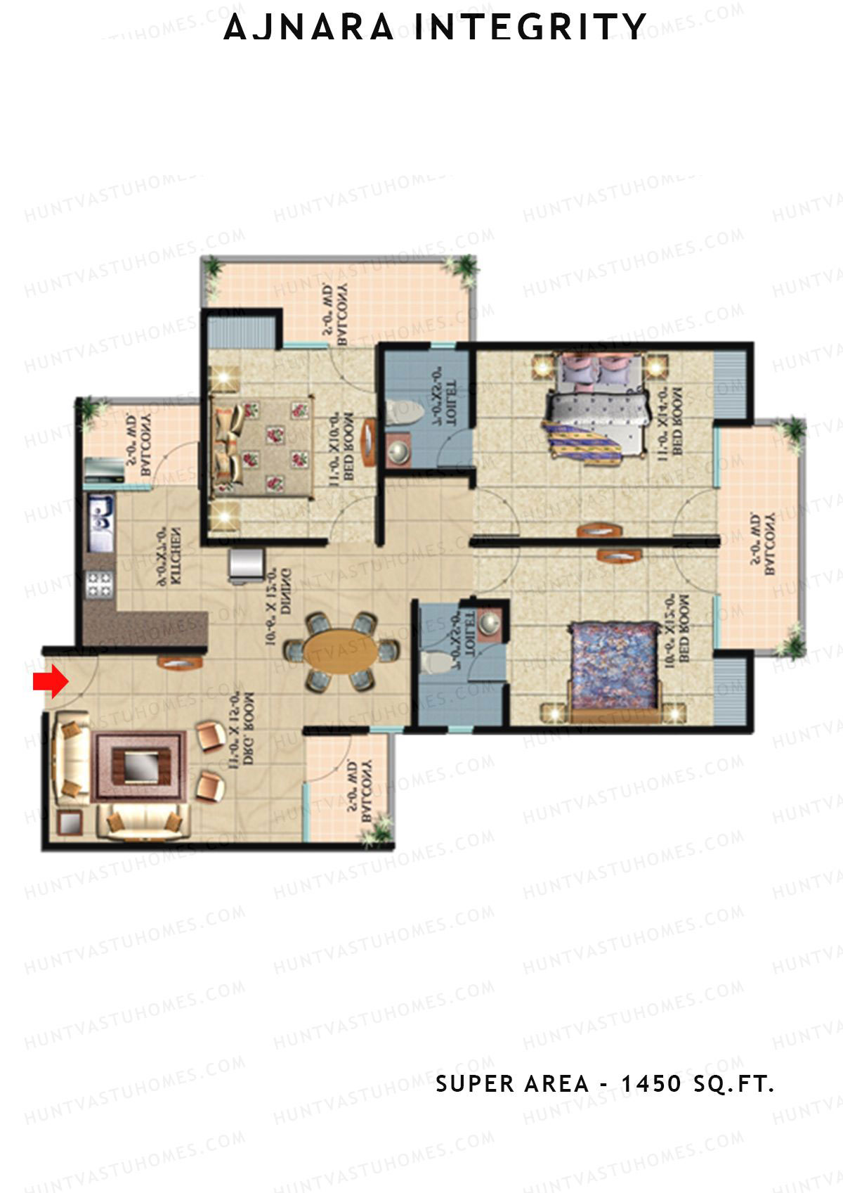 Ajnara Integrity Tower B Unit 5 Floor Plan