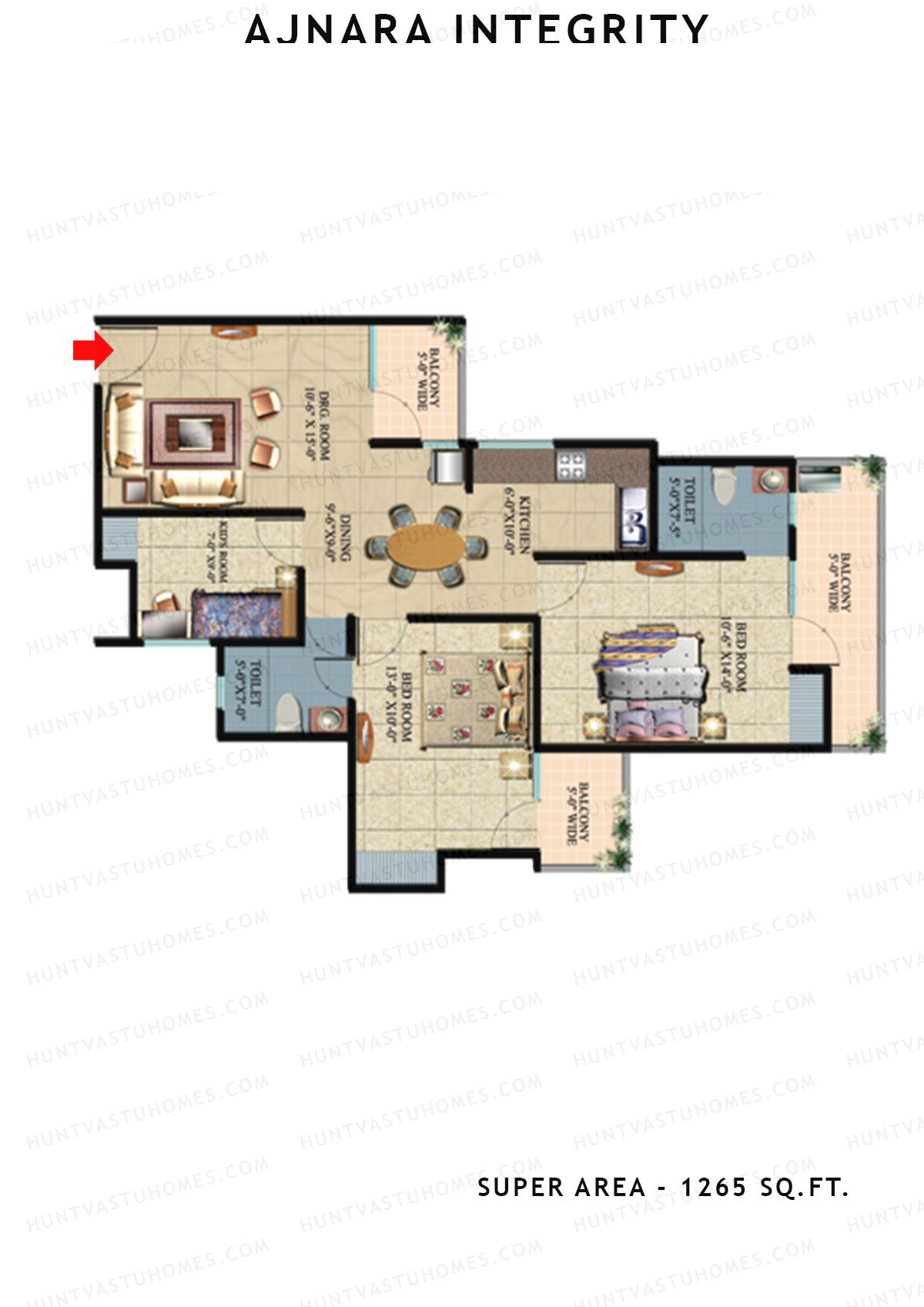 Ajnara Integrity Tower B Unit 6 Floor Plan