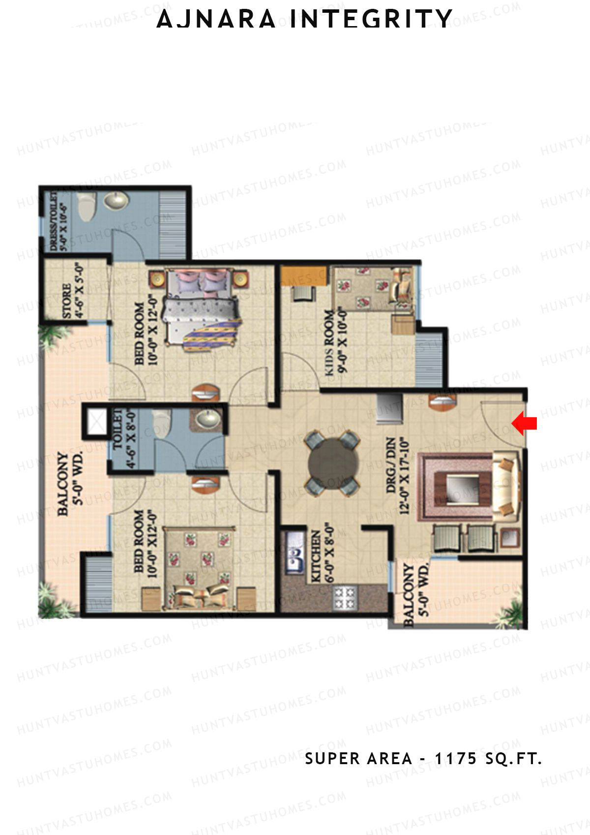 Ajnara Integrity Tower C Unit 1 Floor Plan